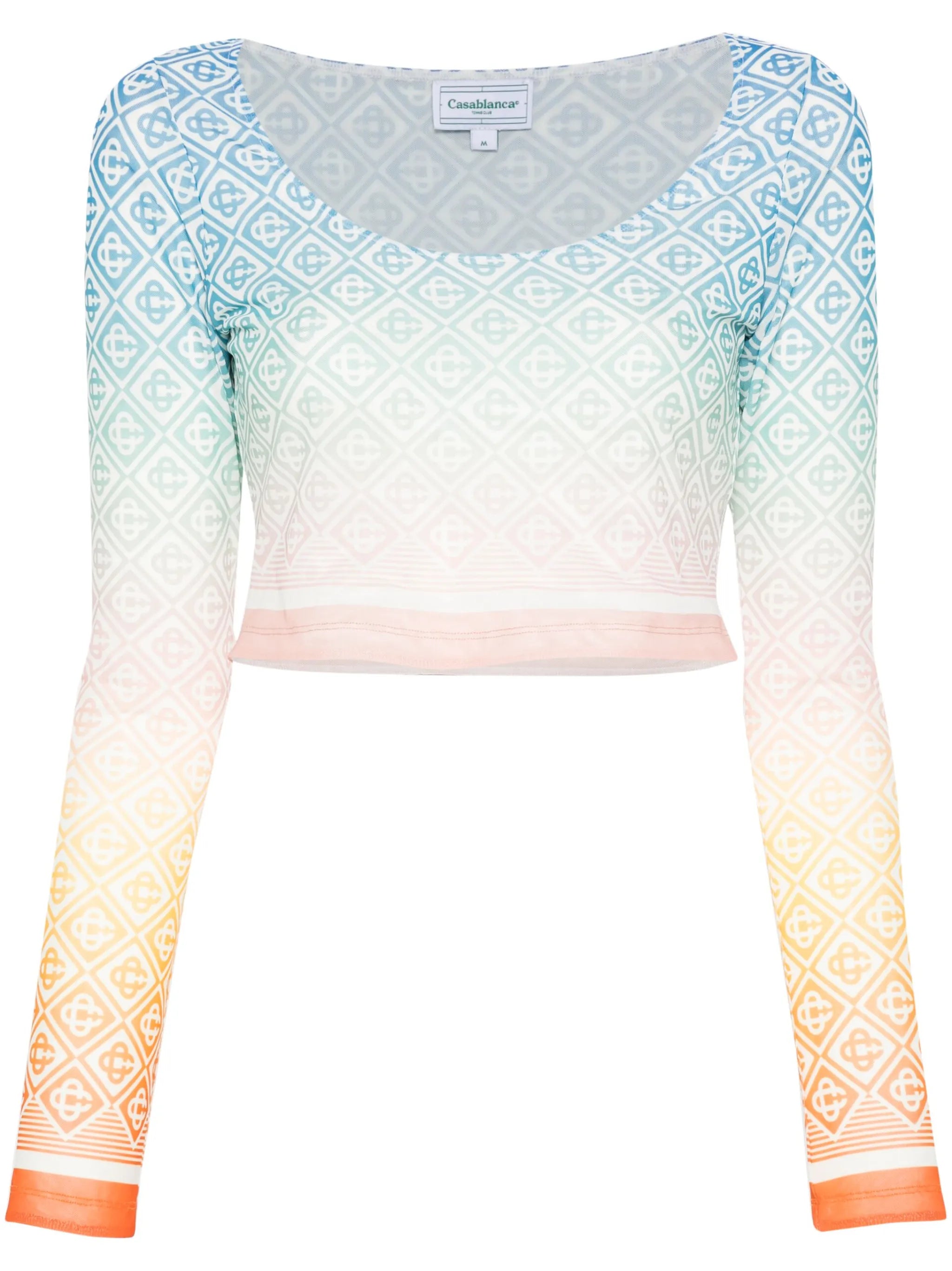 logo monogram pattern cropped top