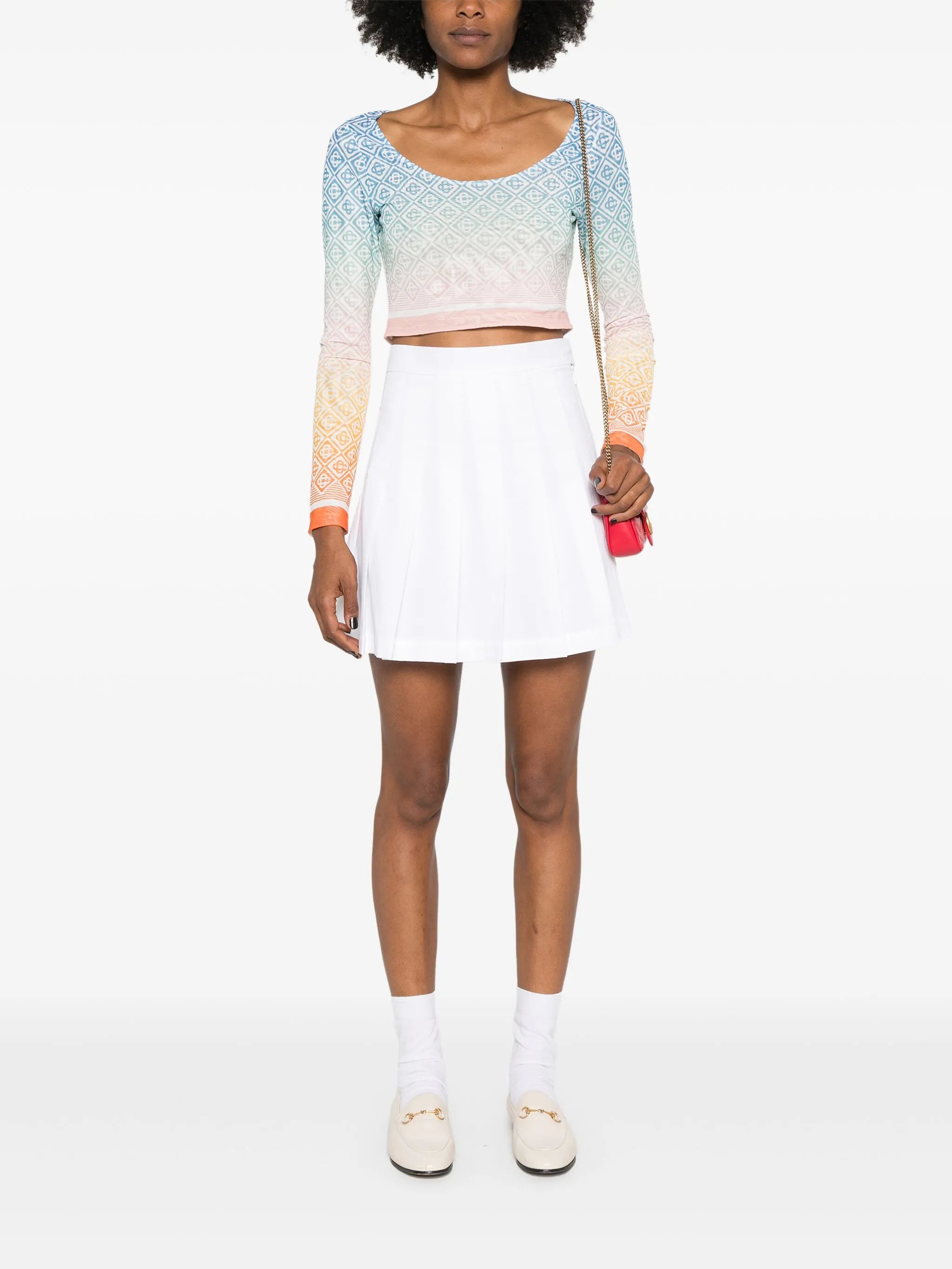 logo monogram pattern cropped top