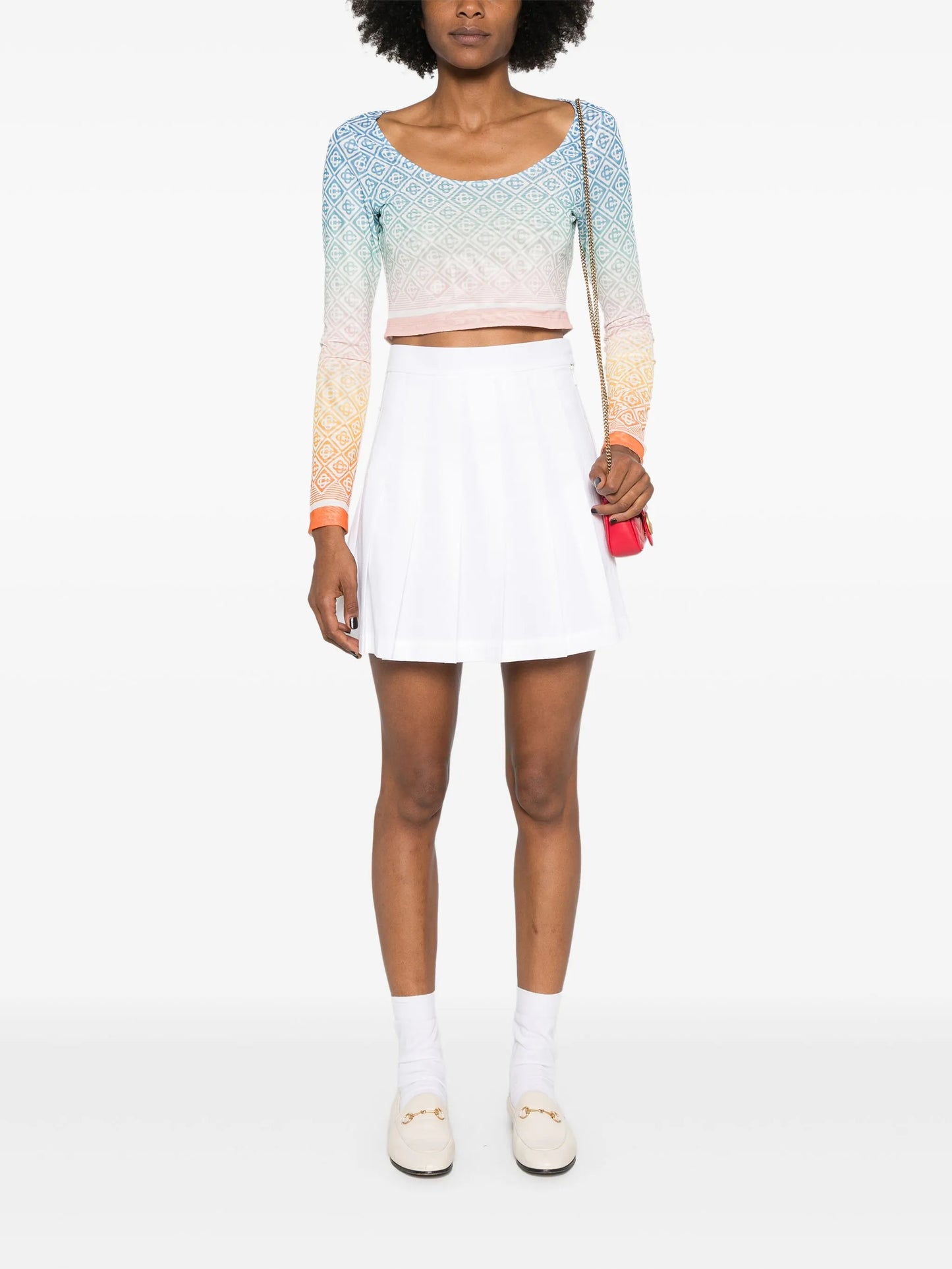 logo monogram pattern cropped top
