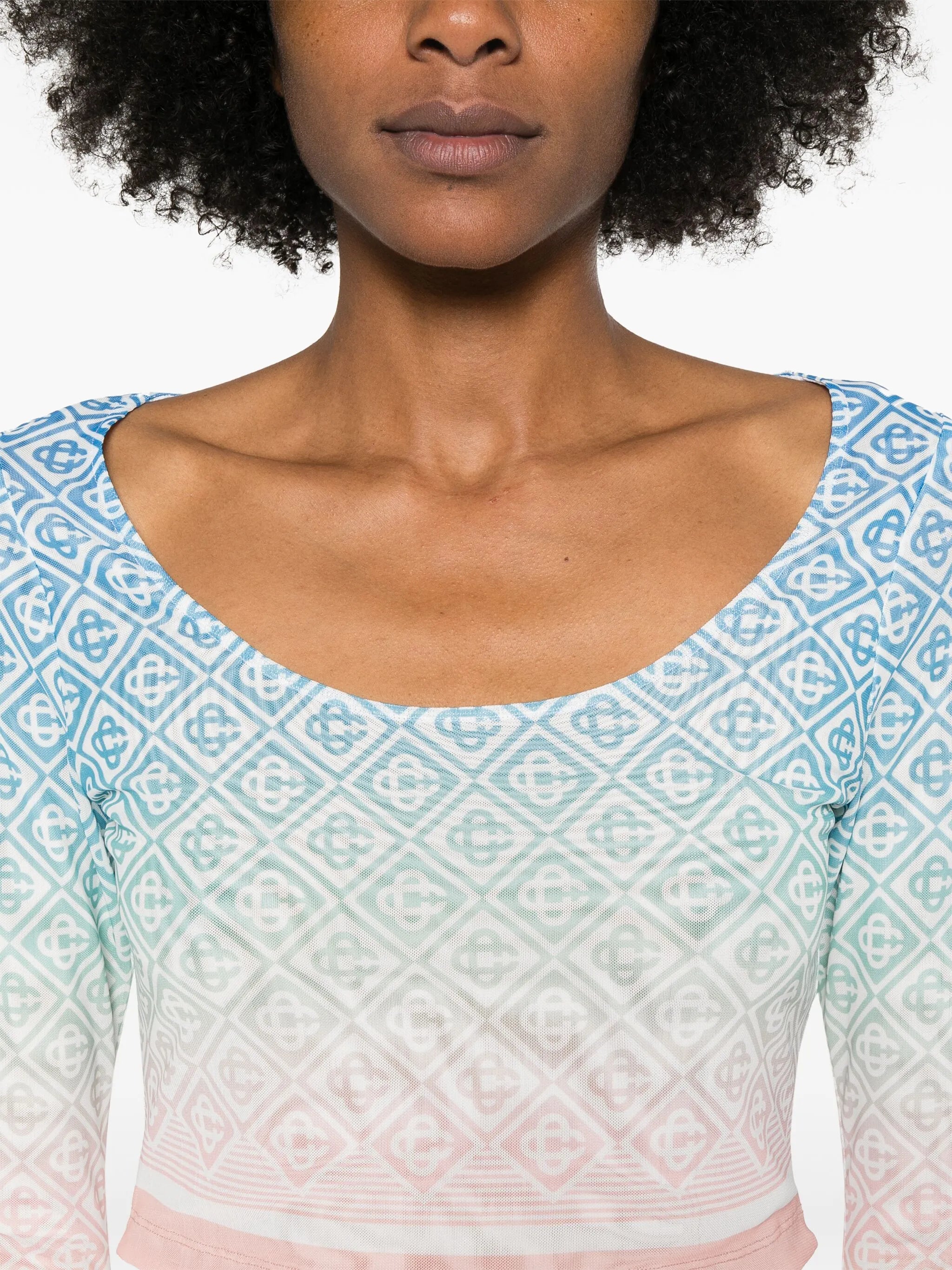 logo monogram pattern cropped top