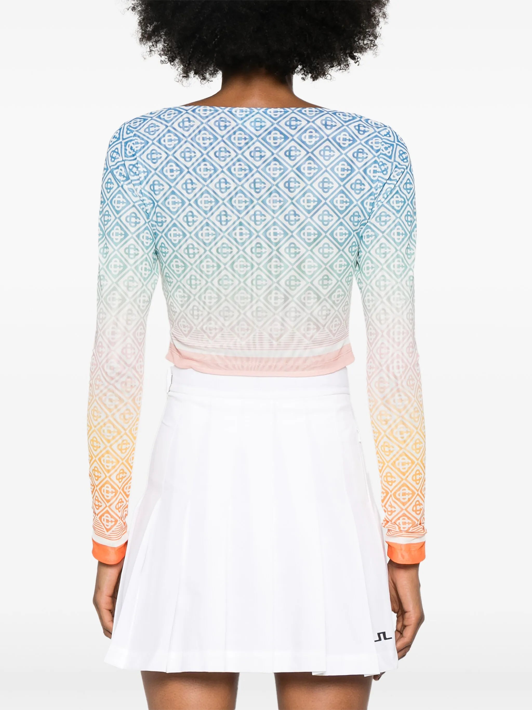logo monogram pattern cropped top