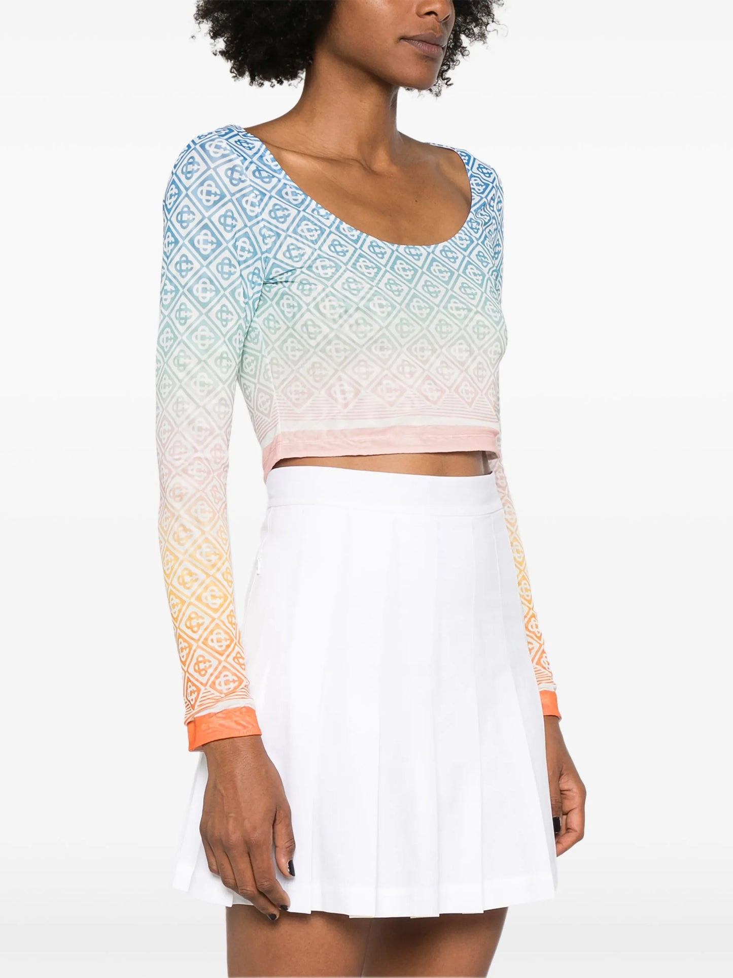 logo monogram pattern cropped top