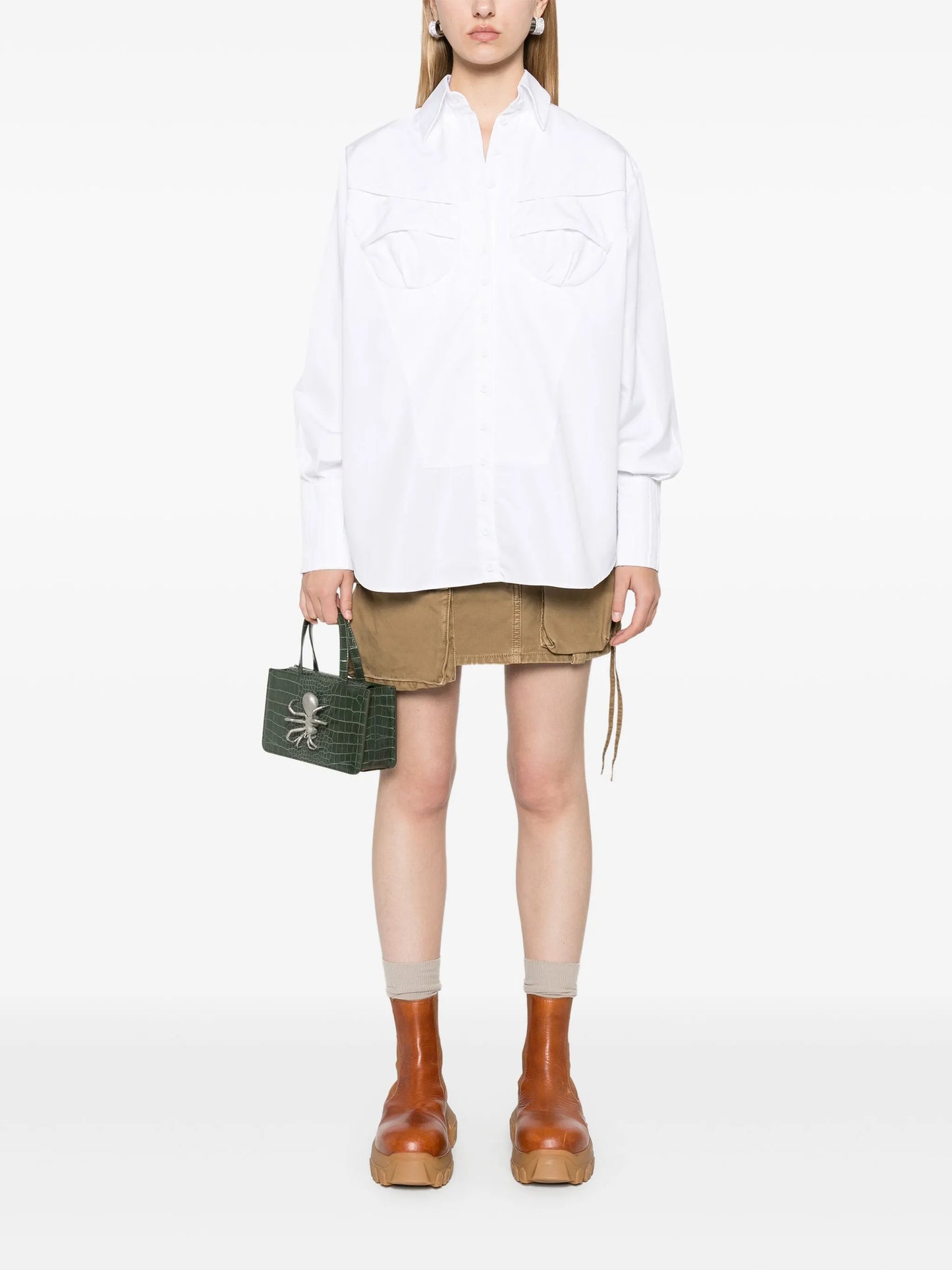 bib-detail cotton shirt