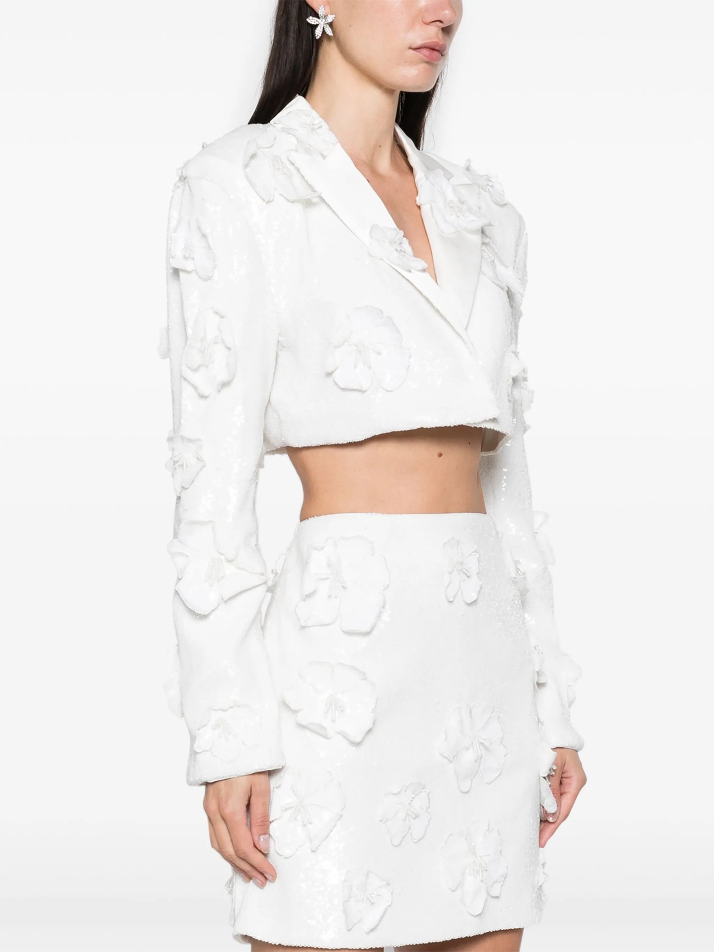 sequinned cropped blazer