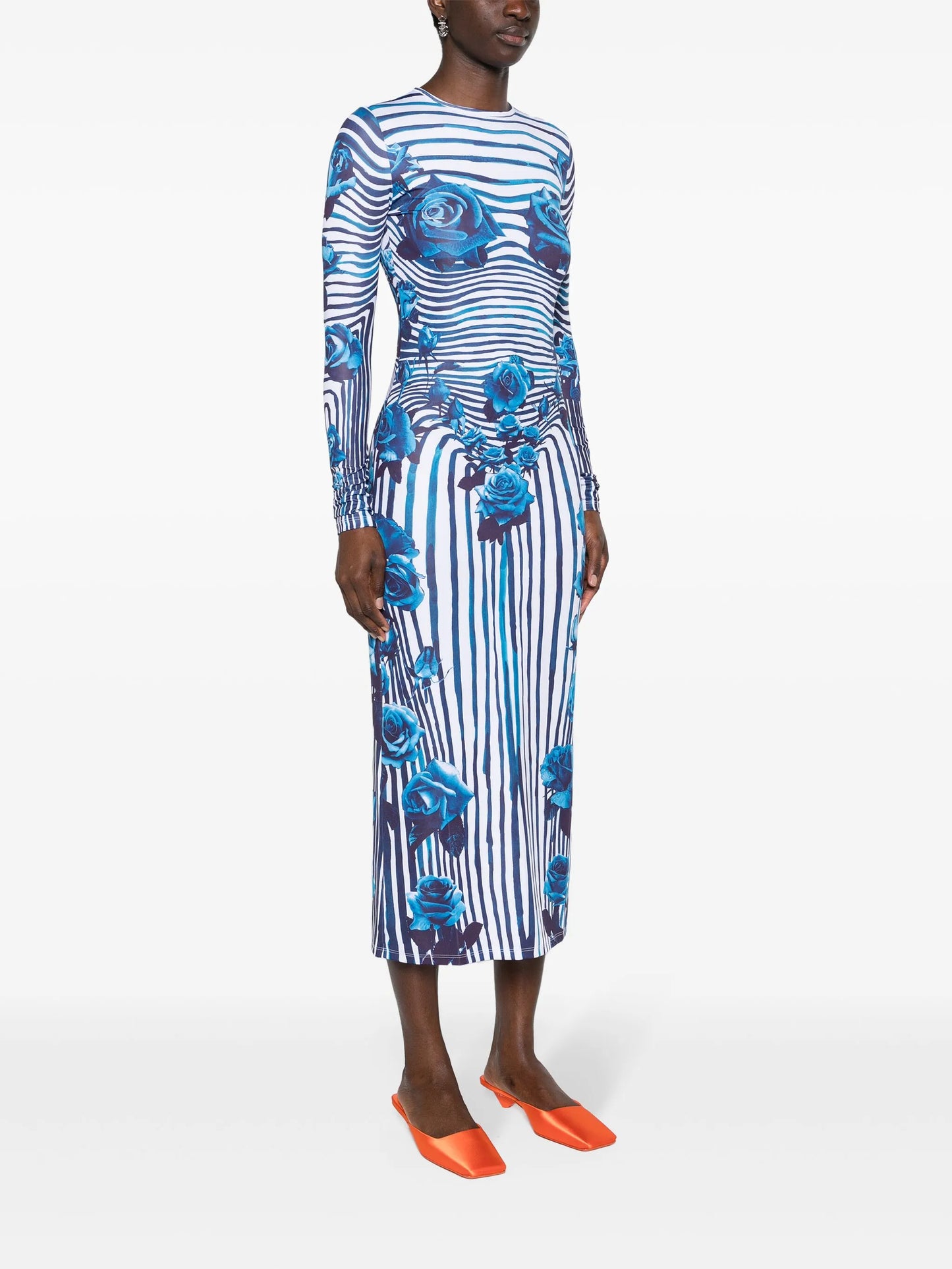 Flower Body Morphing midi dress