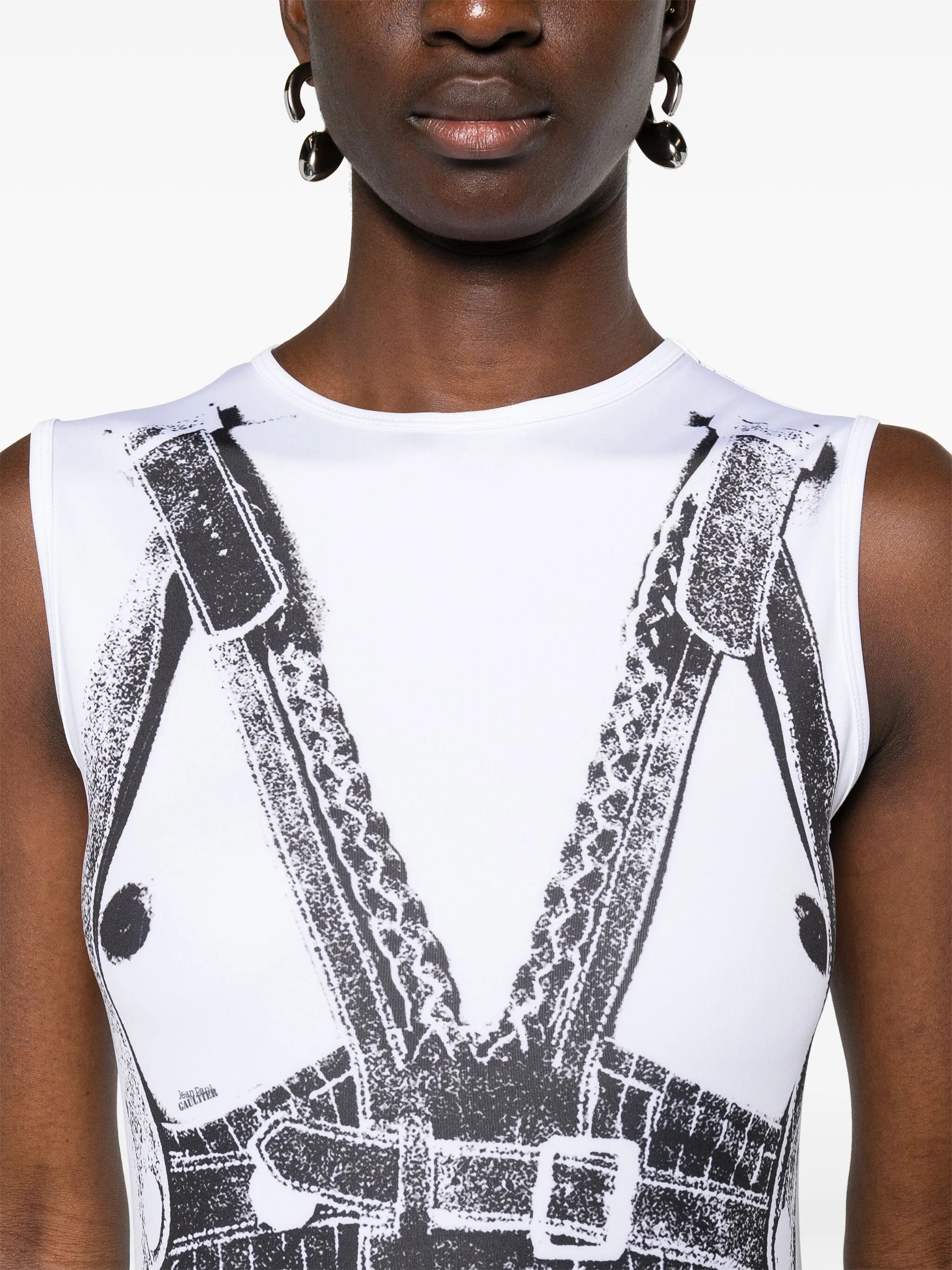 Madonna trompe l'oeil midi dress