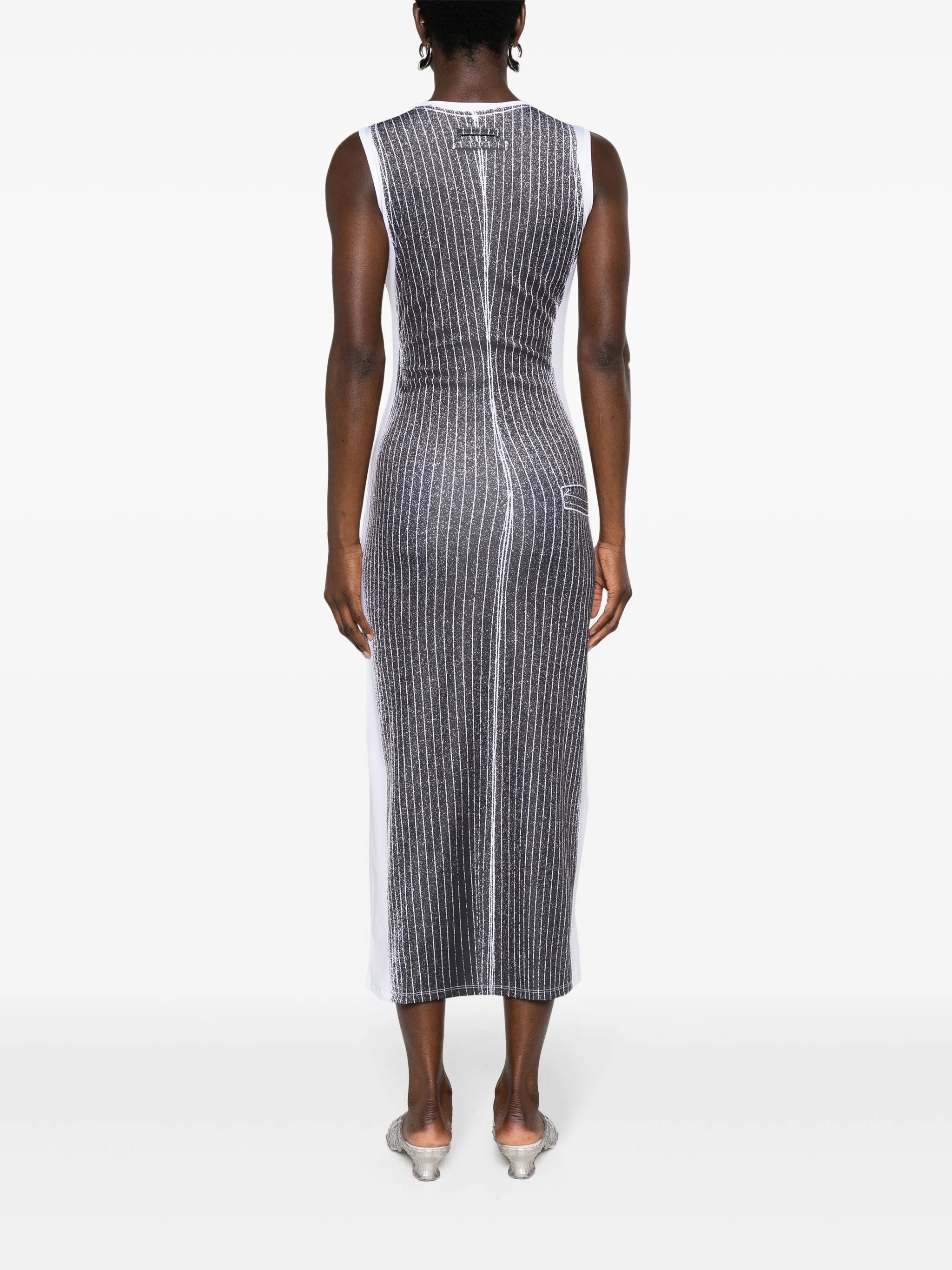 Madonna trompe l'oeil midi dress