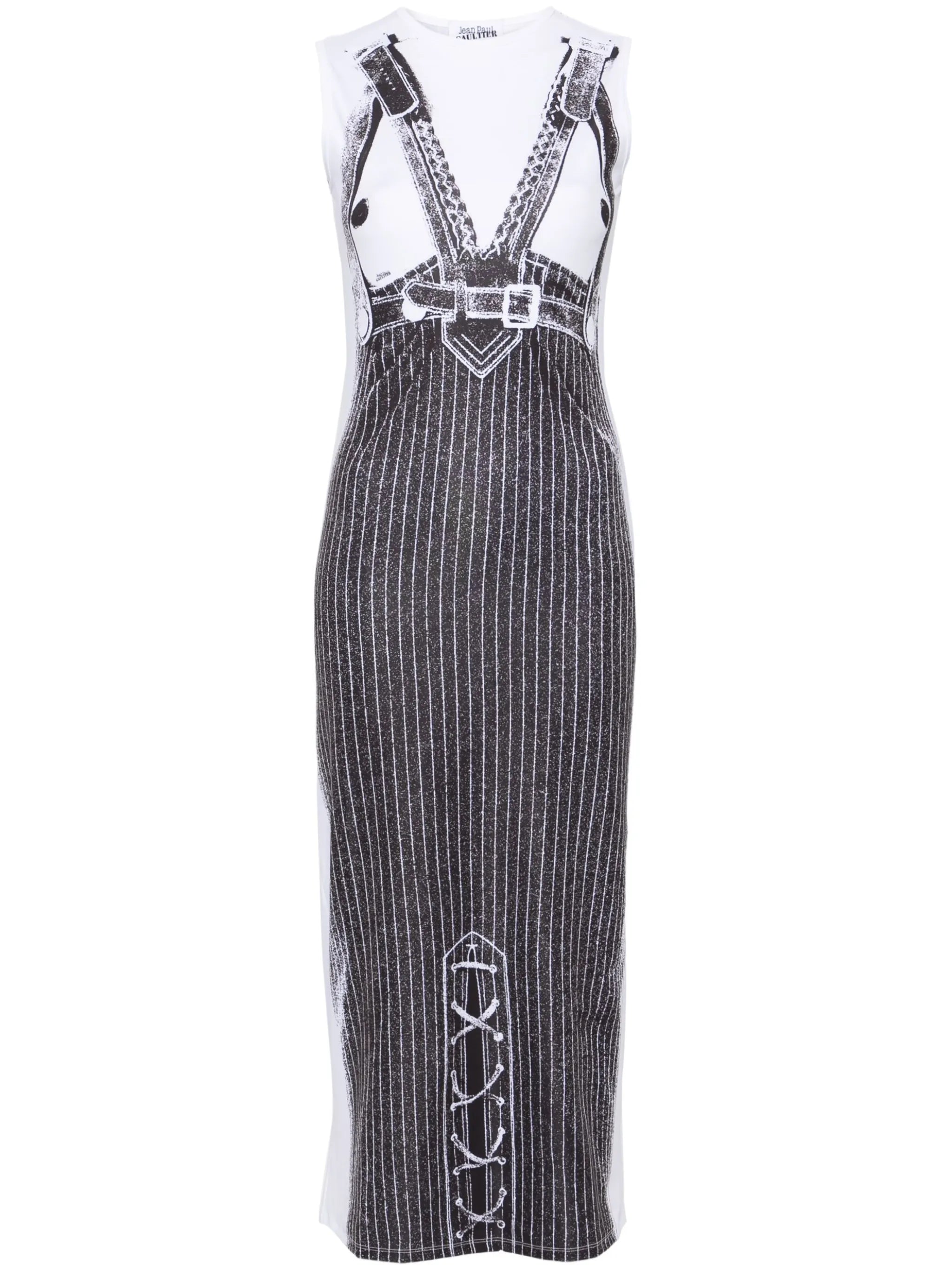 Madonna trompe l'oeil midi dress