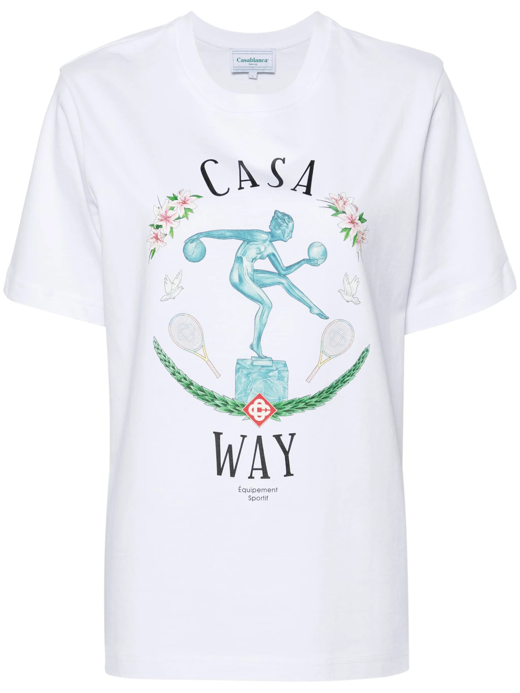 Statue En Marbre-print cotton T-shirt
