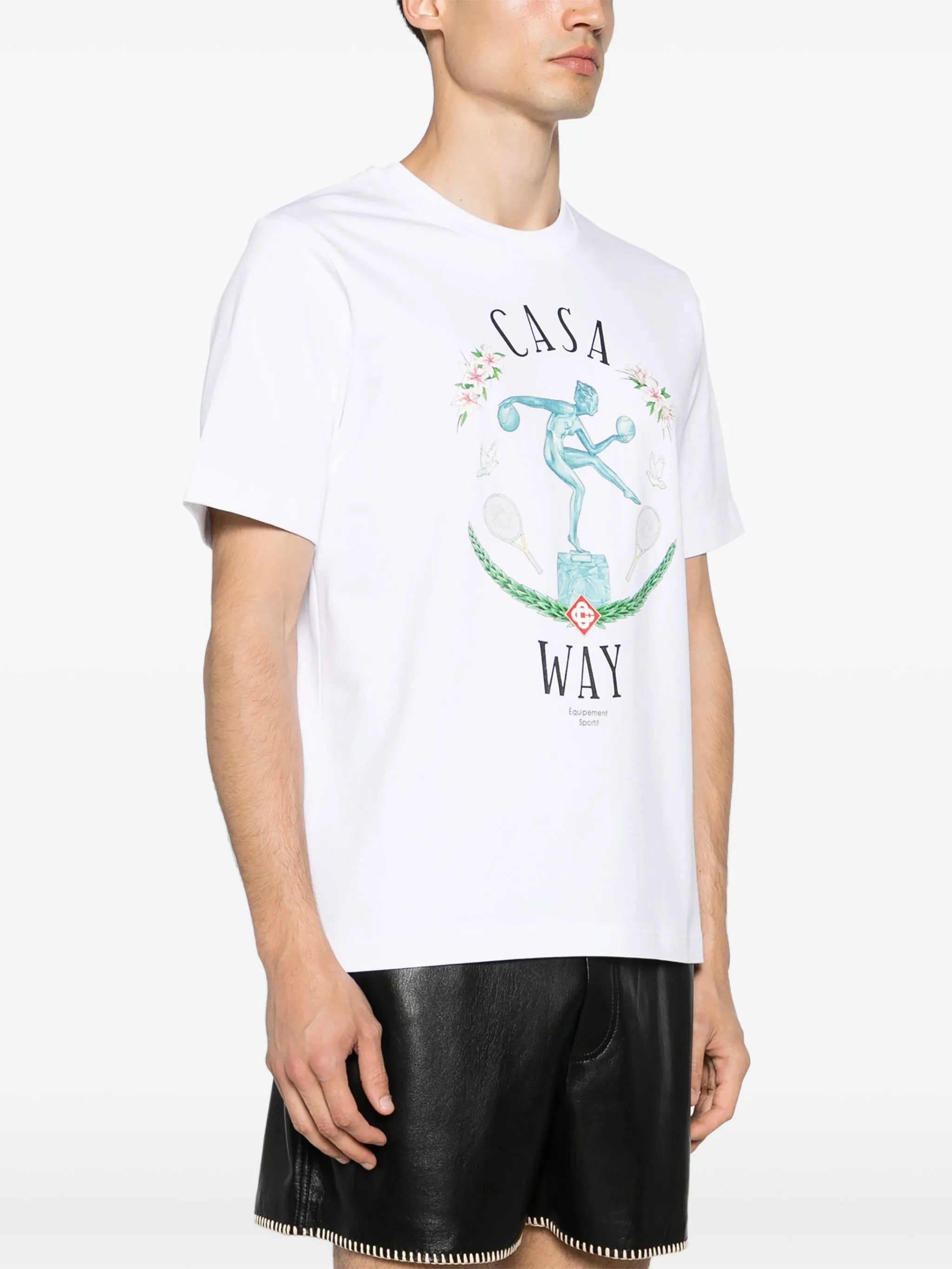 Statue En Marbre-print cotton T-shirt