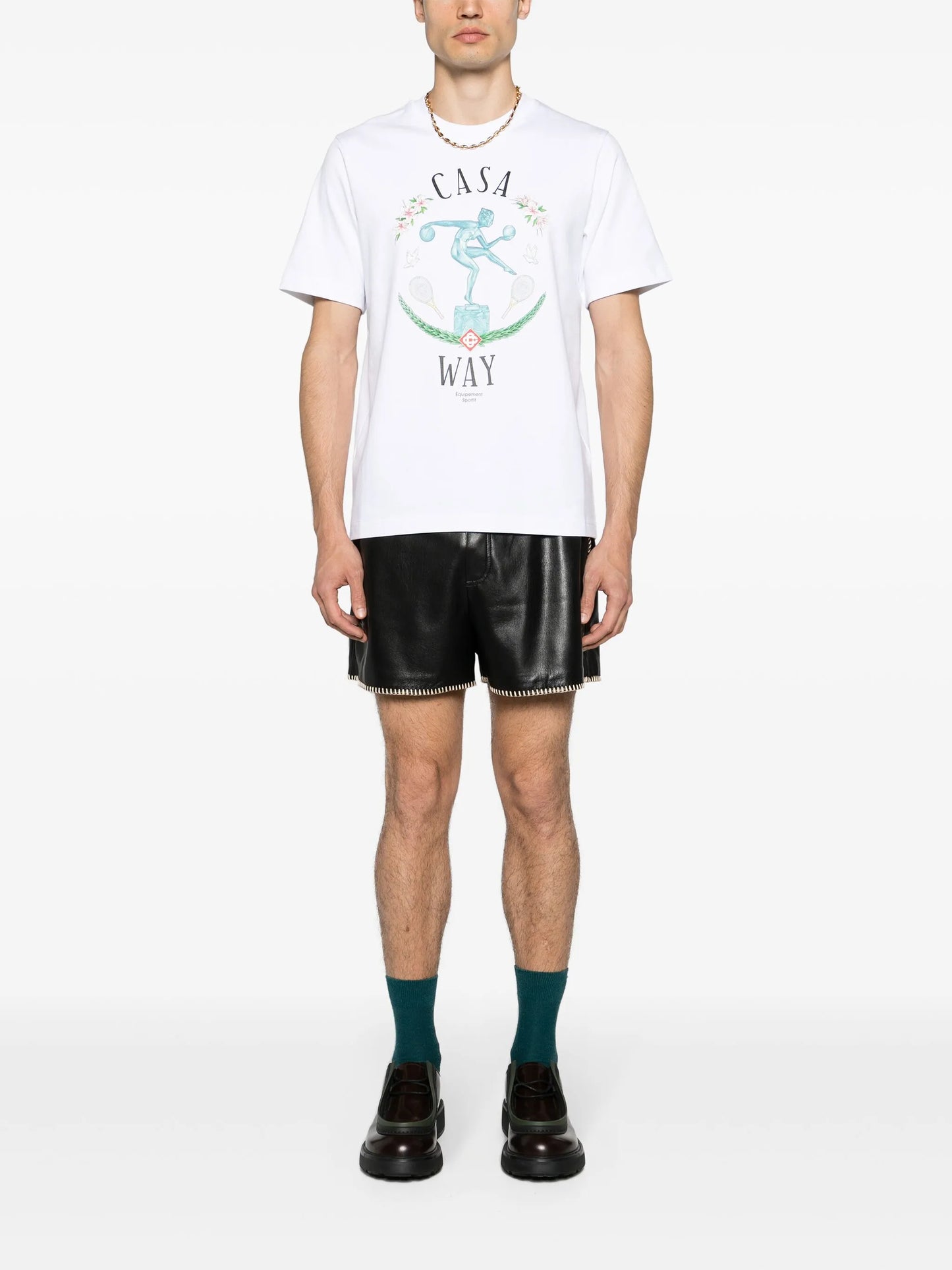 Statue En Marbre-print cotton T-shirt