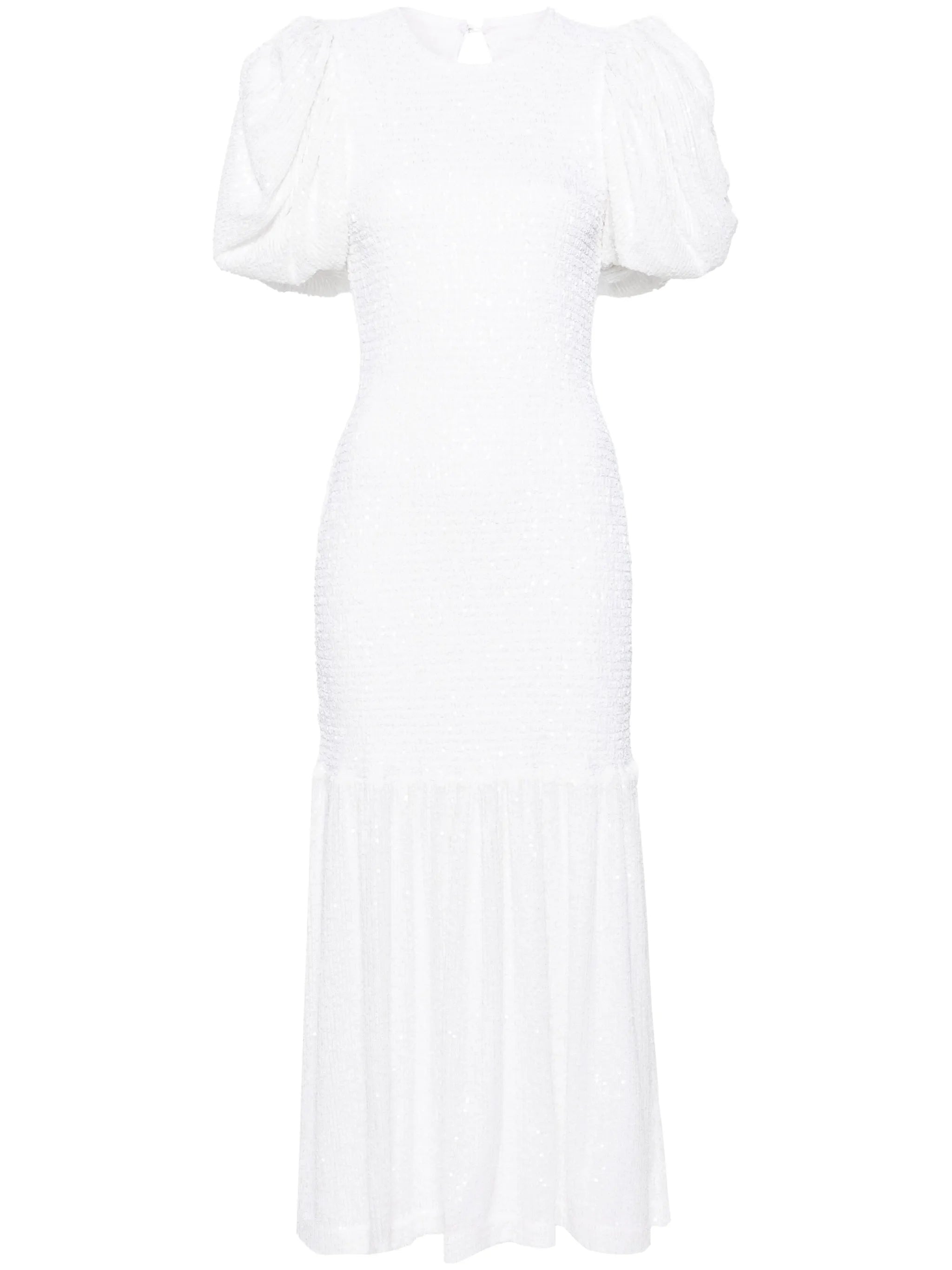 sequinned puff-sleeve maxi dress