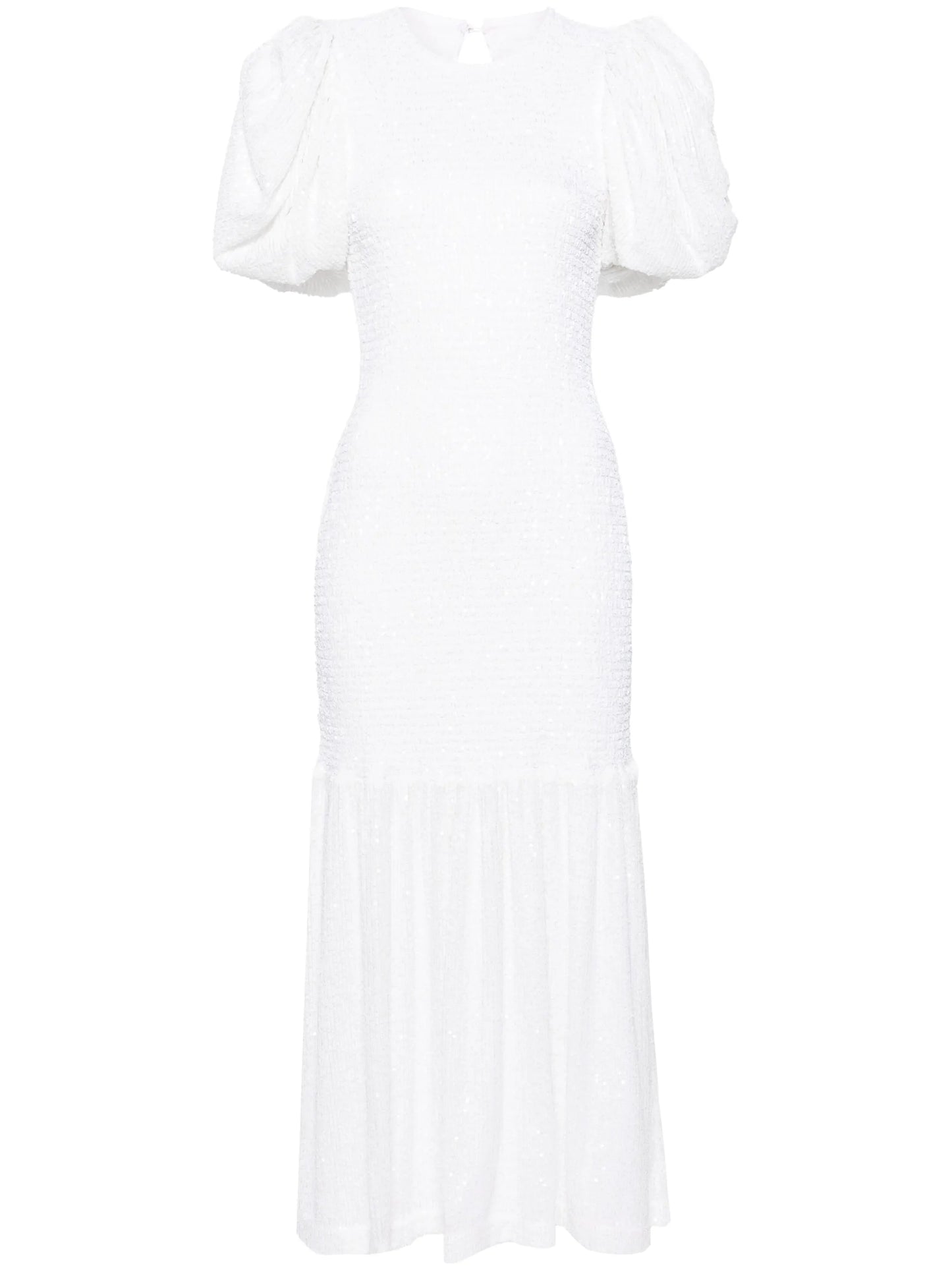 sequinned puff-sleeve maxi dress