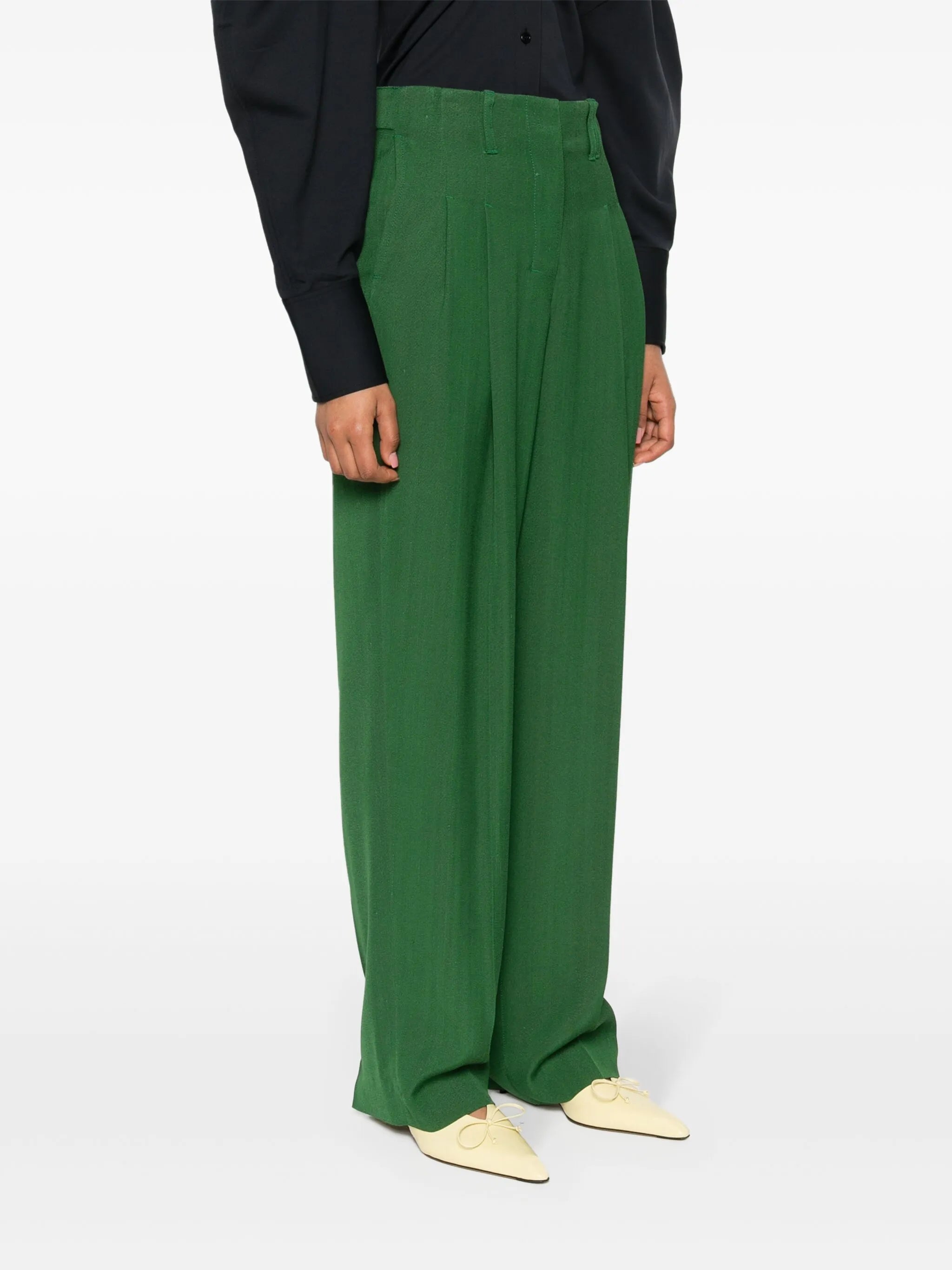 Le Titolo pleat-detail high-waist trousers