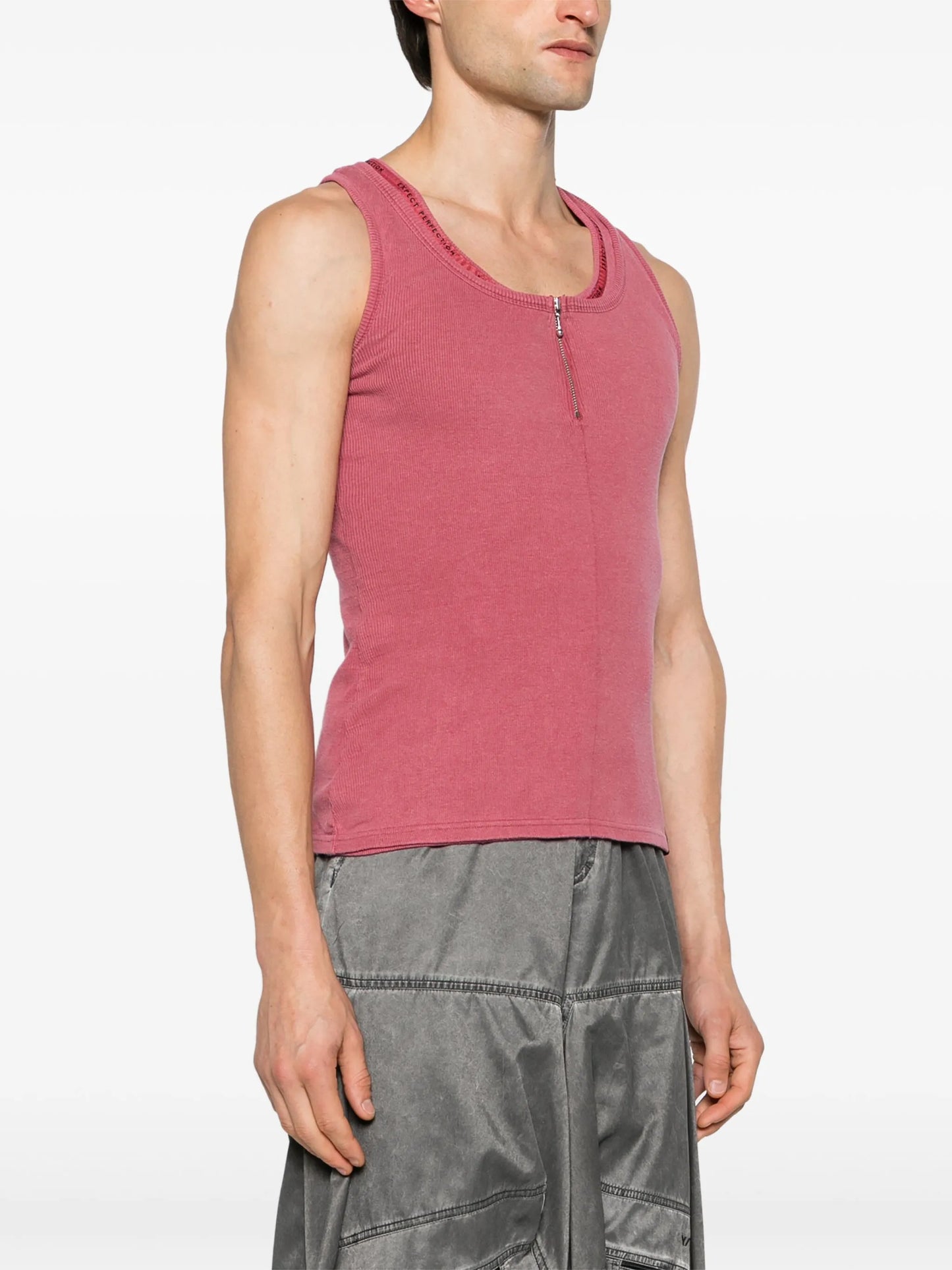layered ribbed tank top