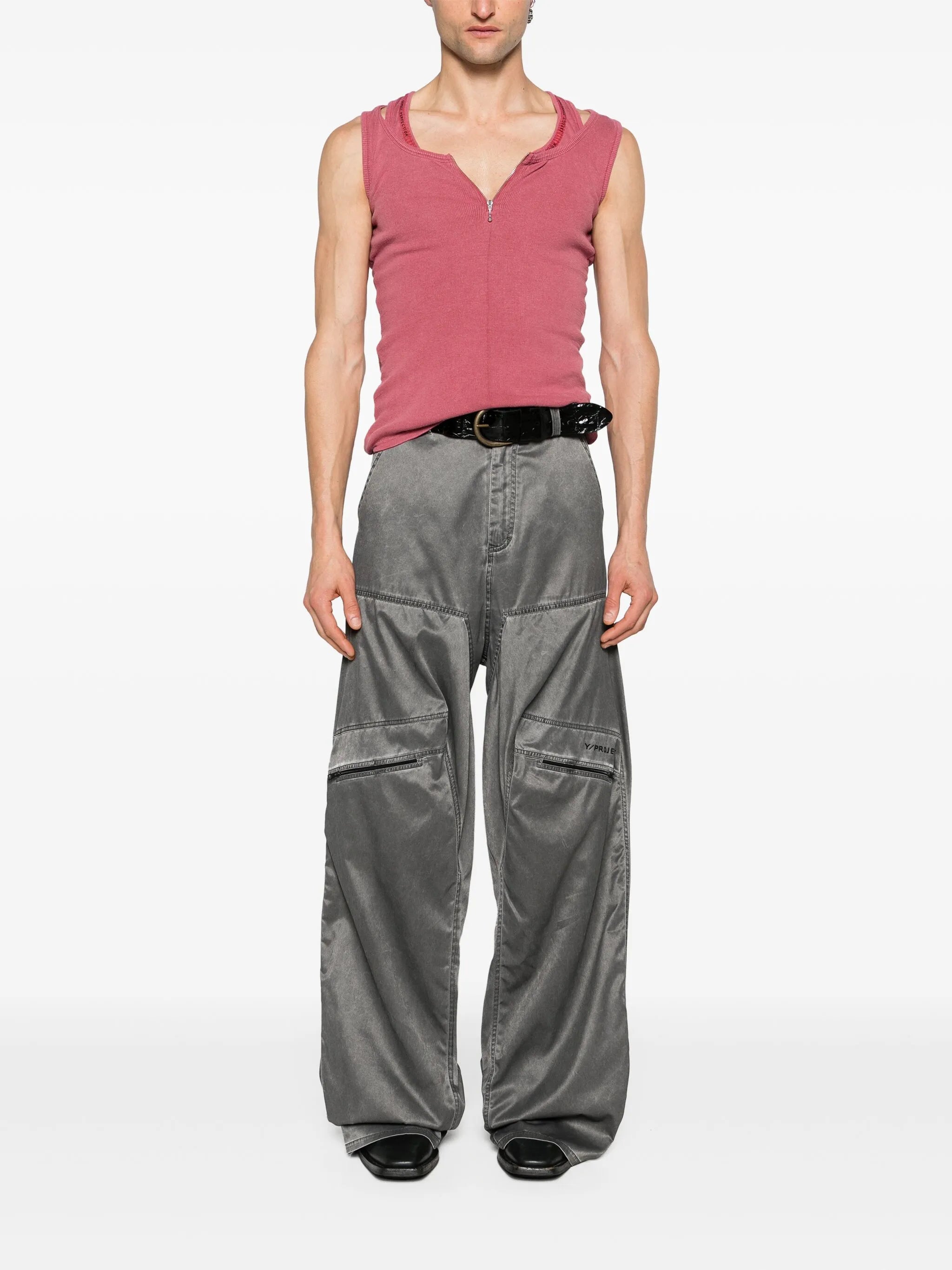 layered ribbed tank top