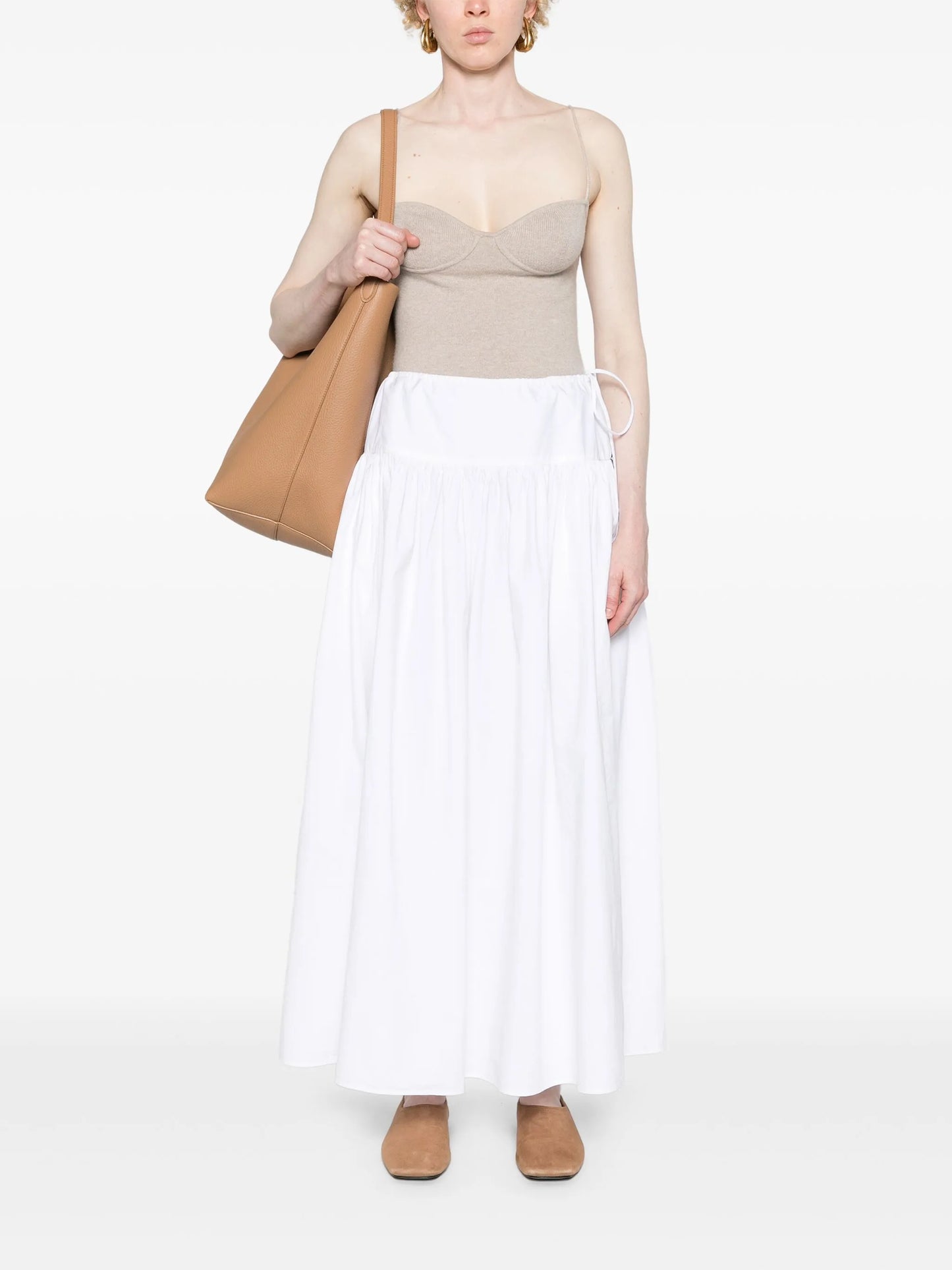 Leddie A-line cotton maxi skirt
