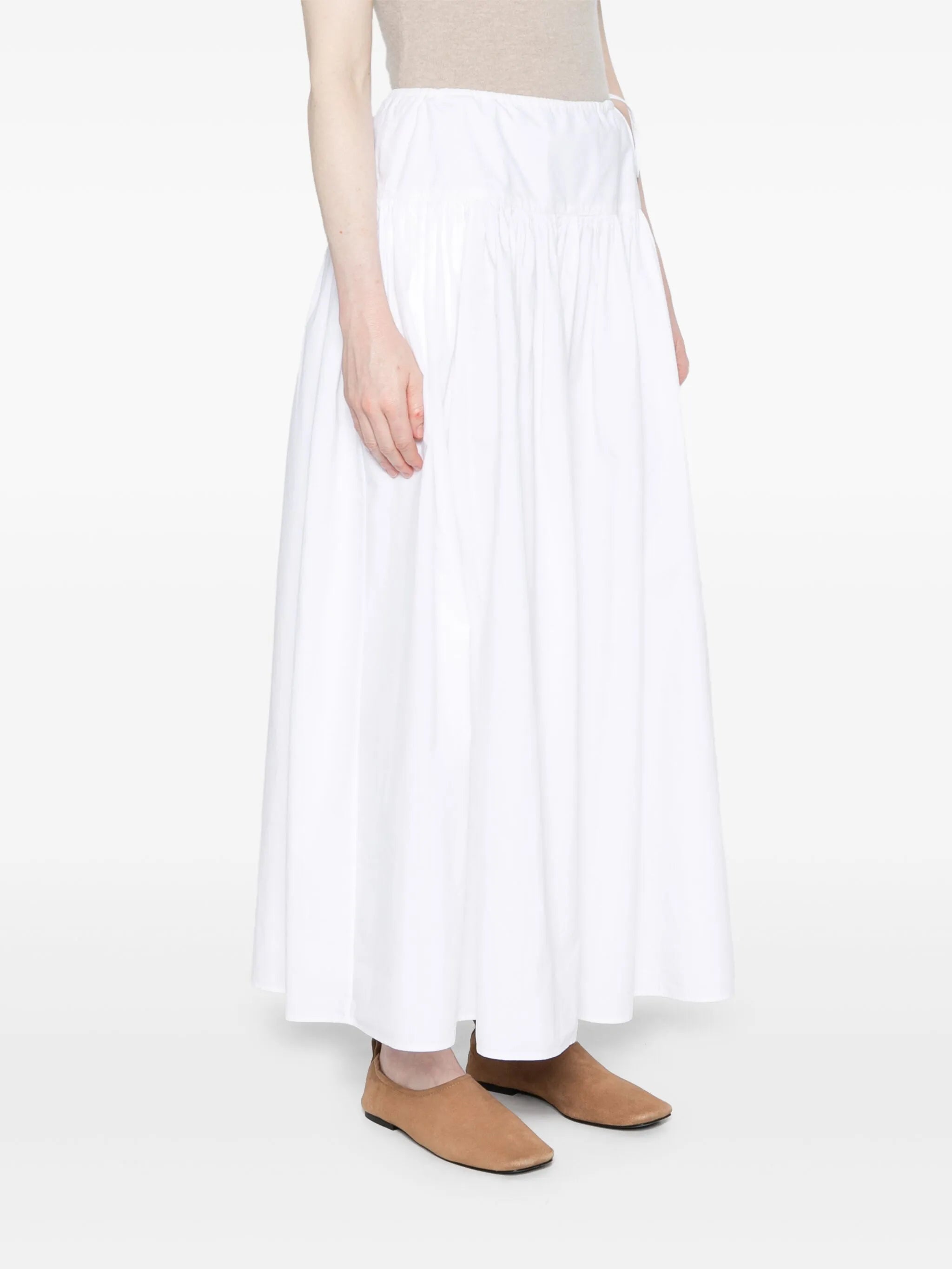 Leddie A-line cotton maxi skirt