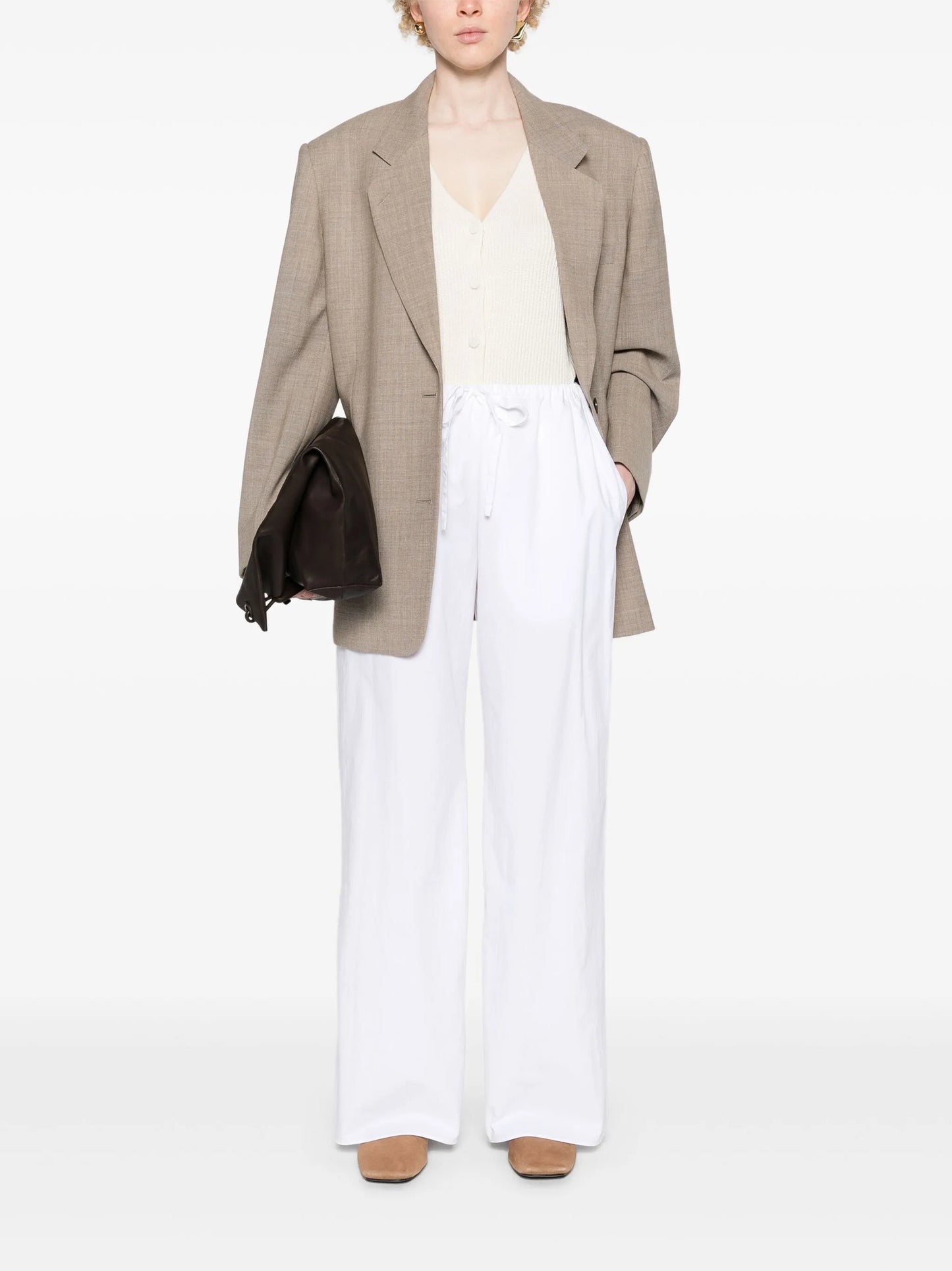 Jugi drawstring-waist cotton trousers