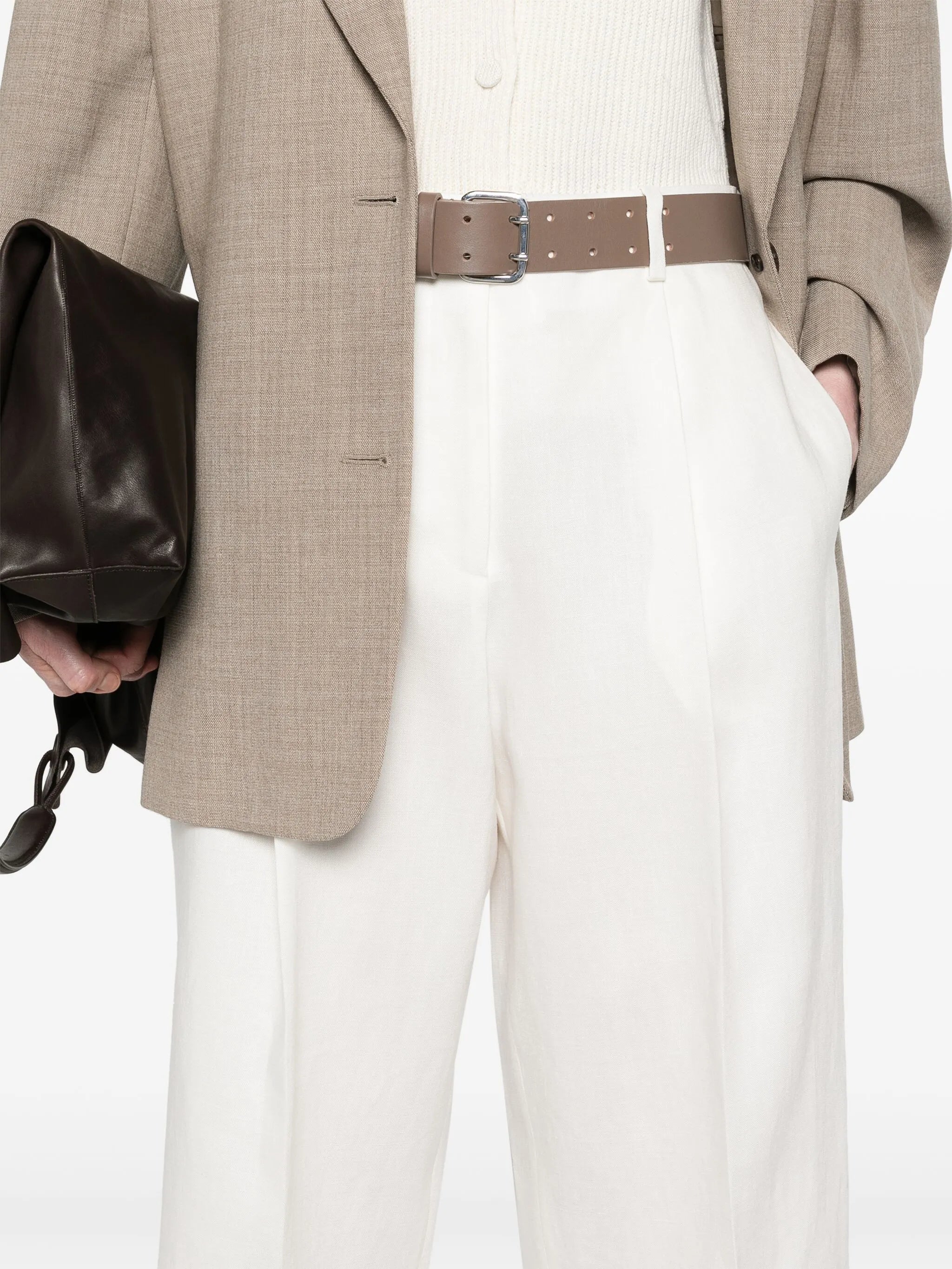 Tonnie pleat-detail cropped trousers