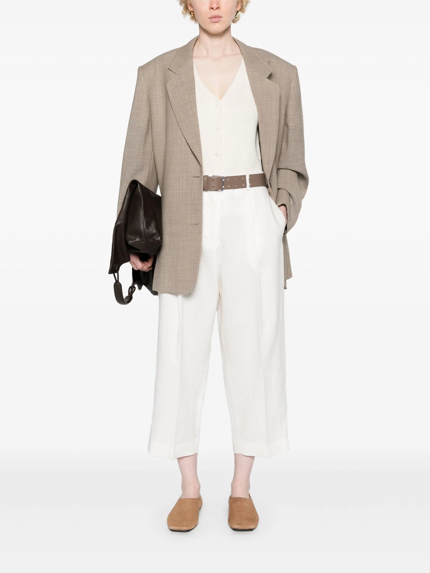 Tonnie pleat-detail cropped trousers