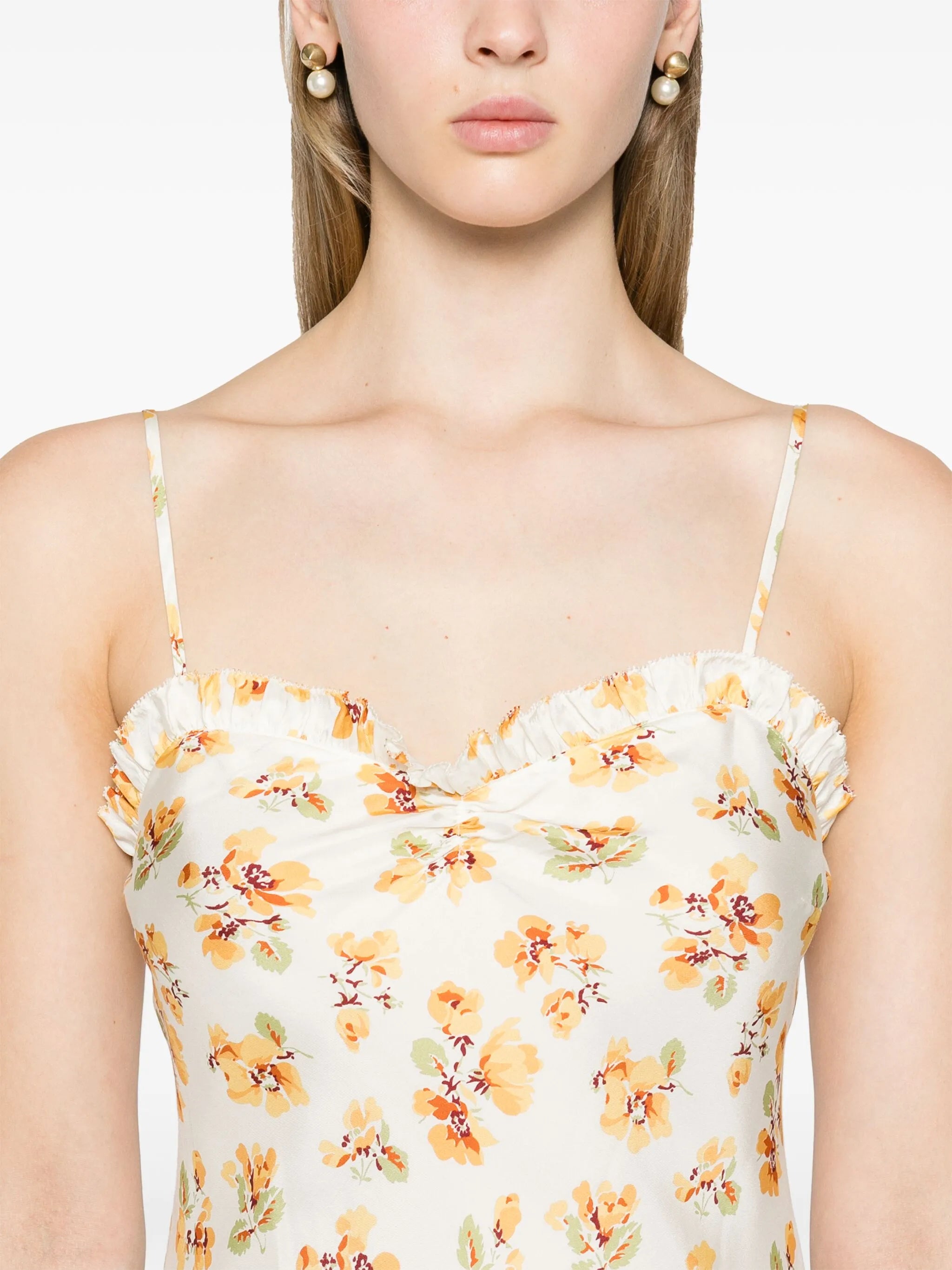 Calsi floral-print midi dress