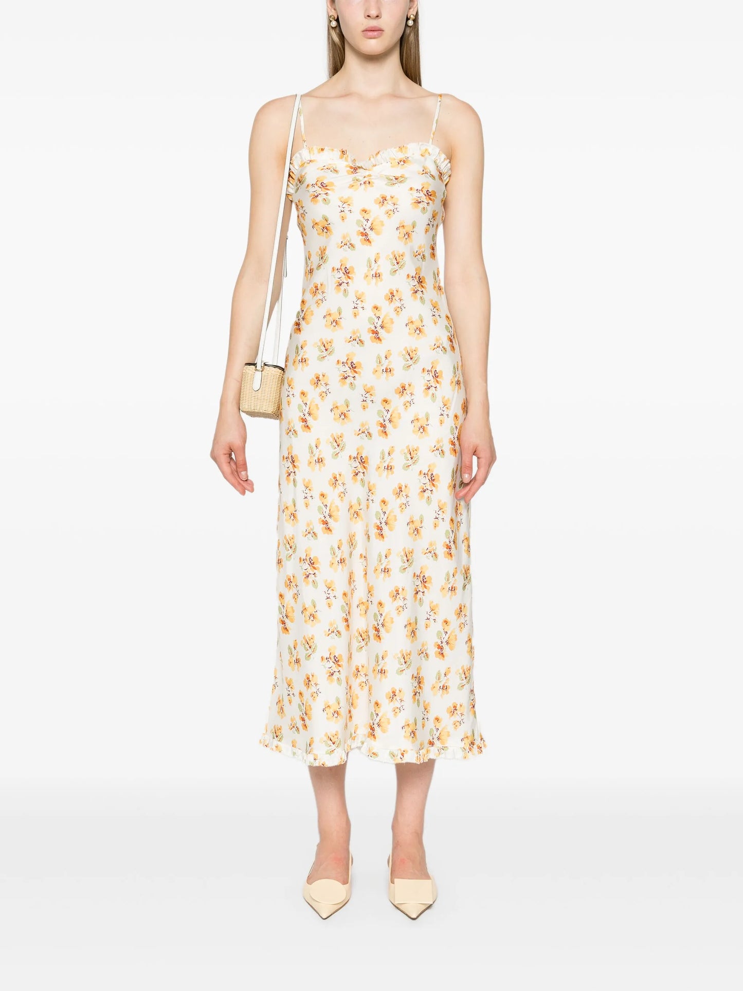 Calsi floral-print midi dress