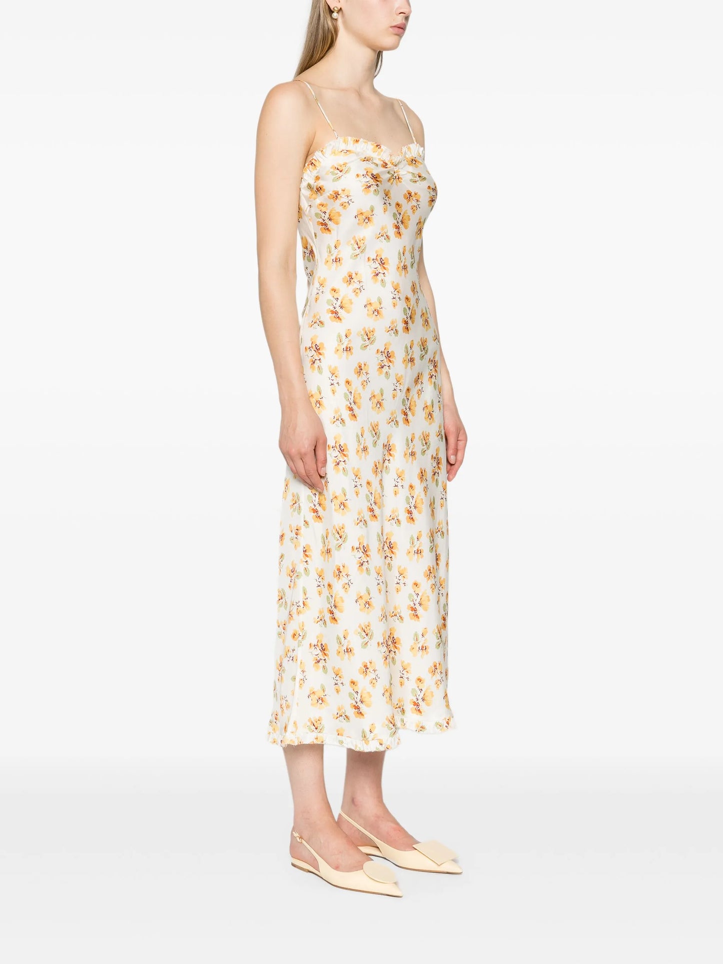 Calsi floral-print midi dress