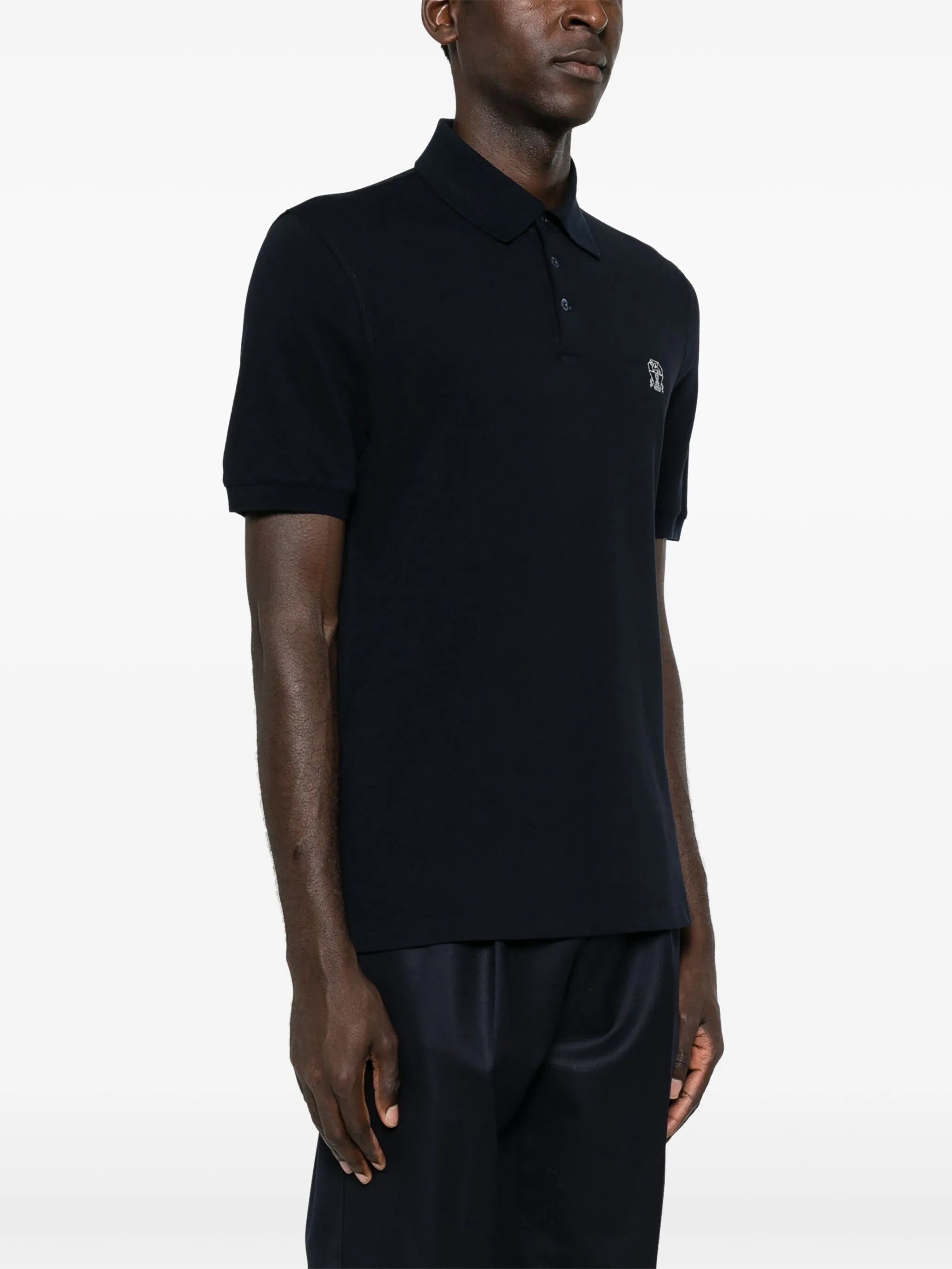 logo-print cotton polo shirt