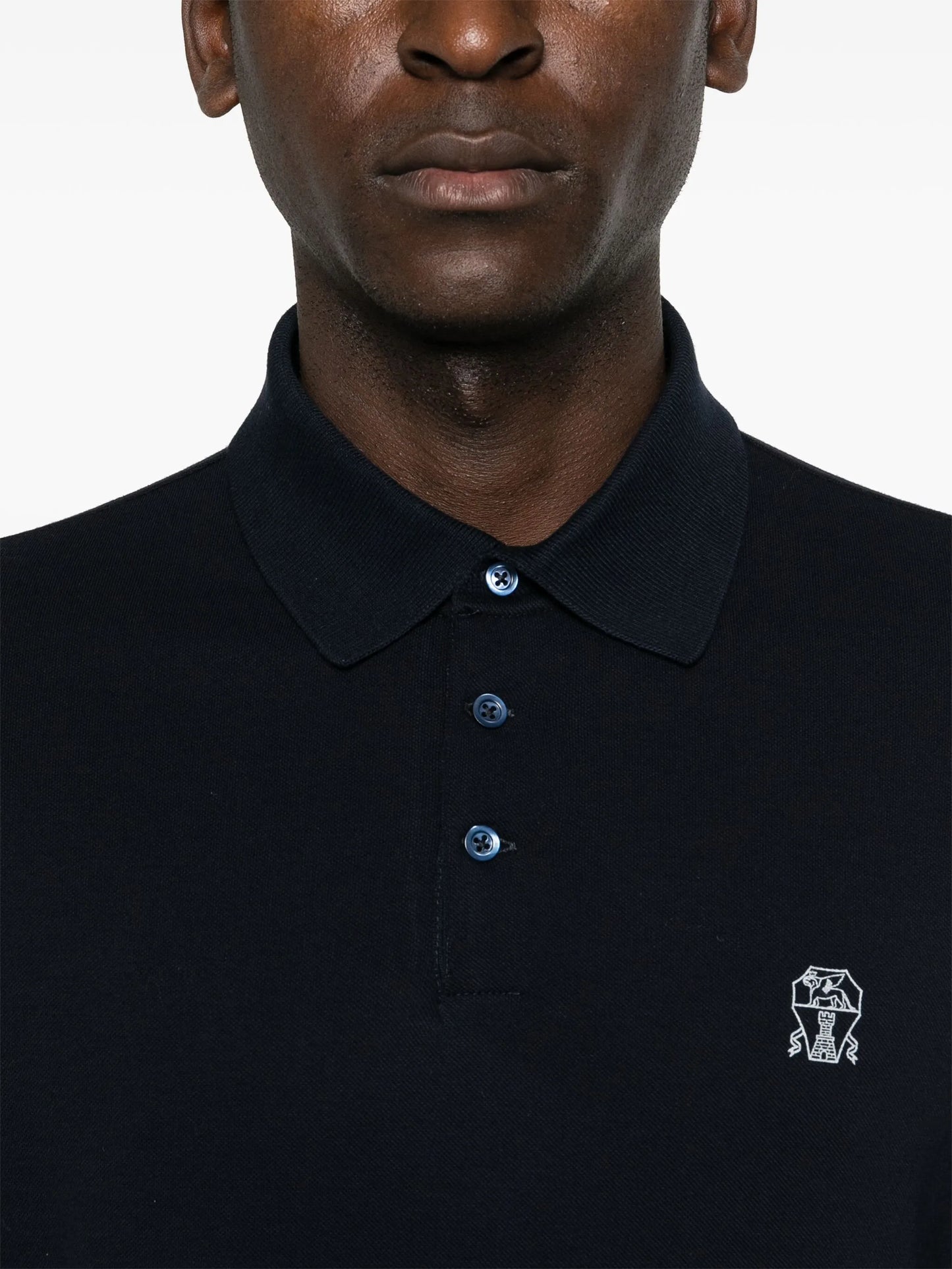 logo-print cotton polo shirt
