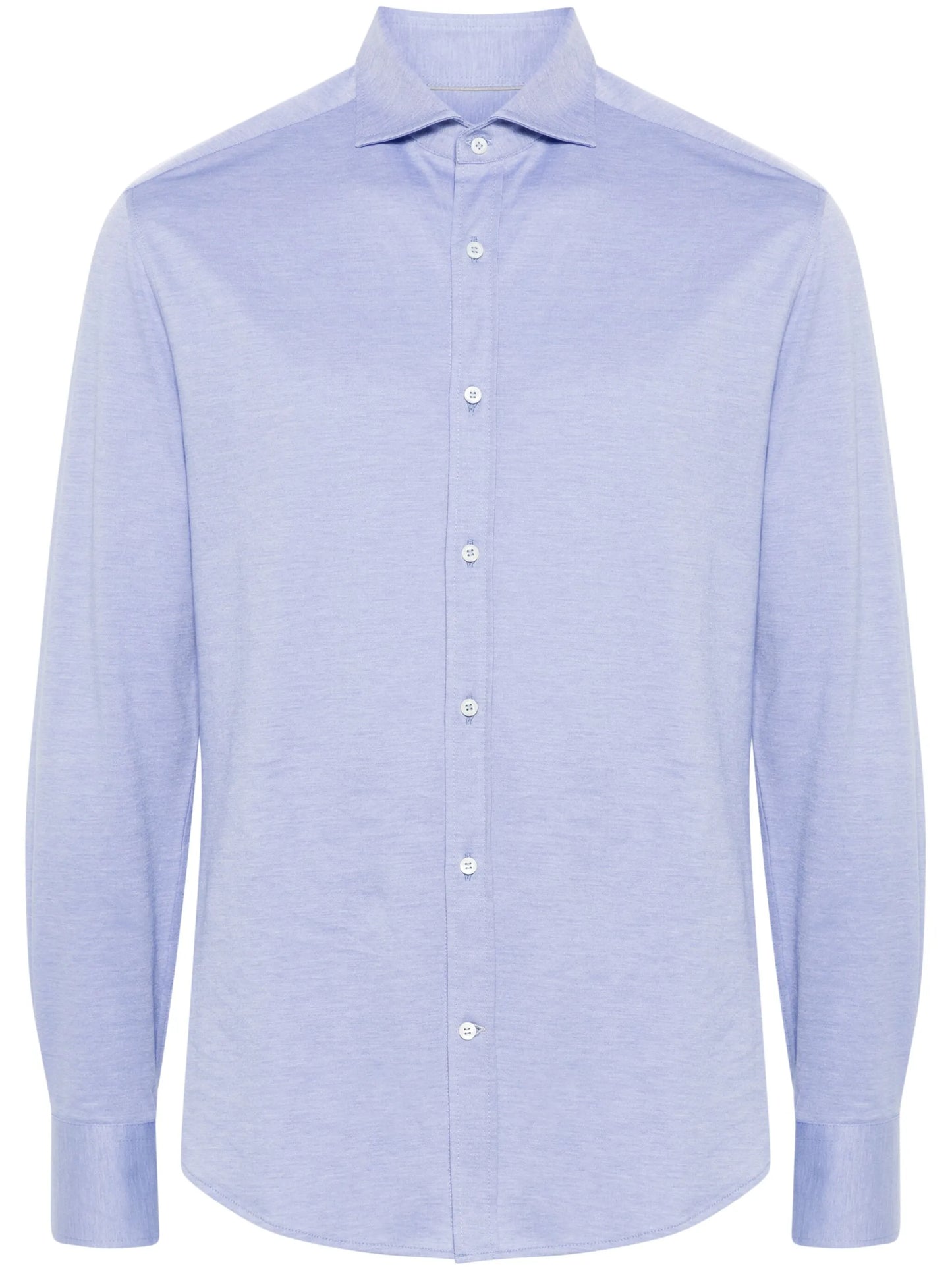 spread-collar cotton shirt