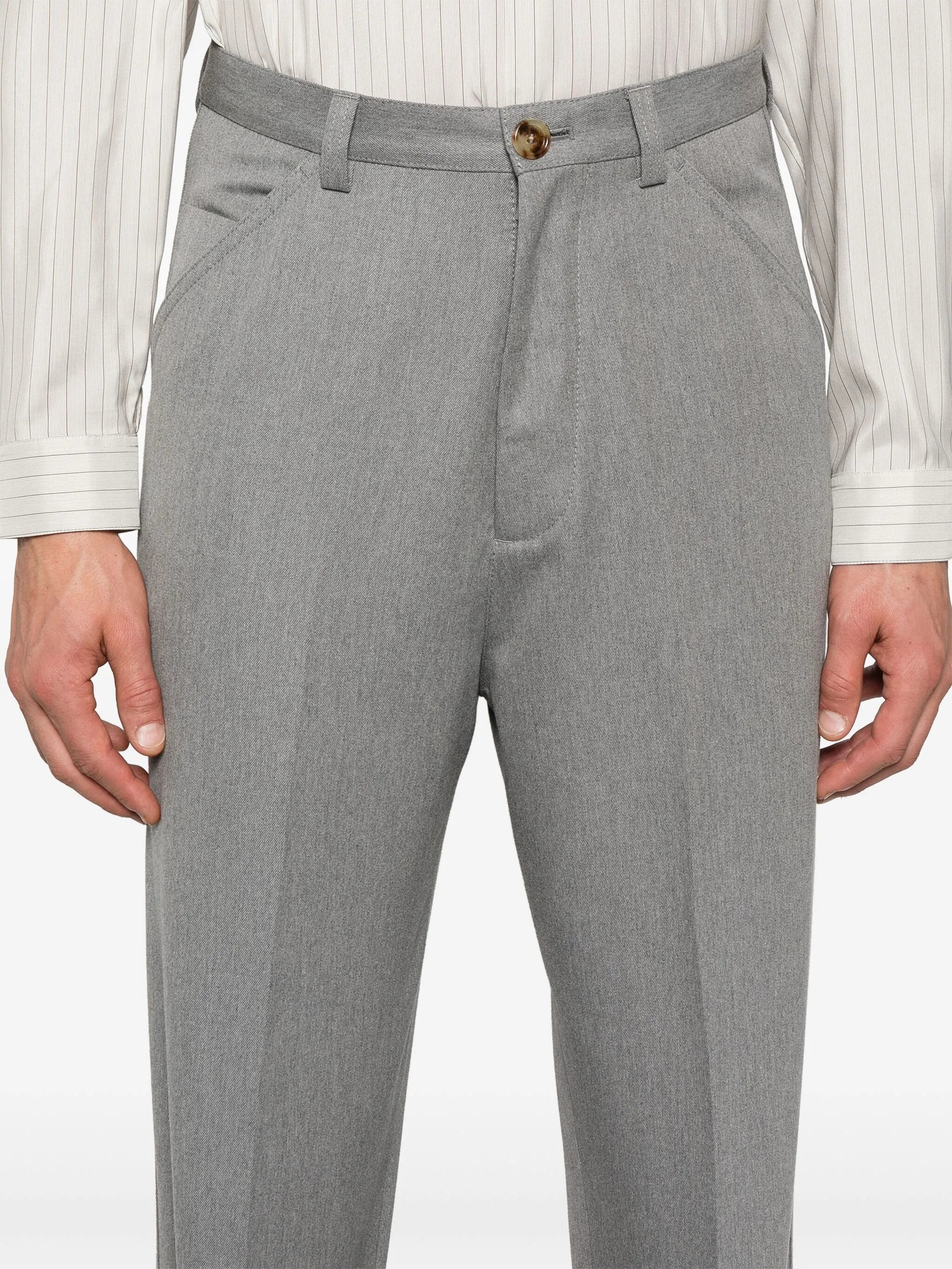 slim-cut tailored trousers