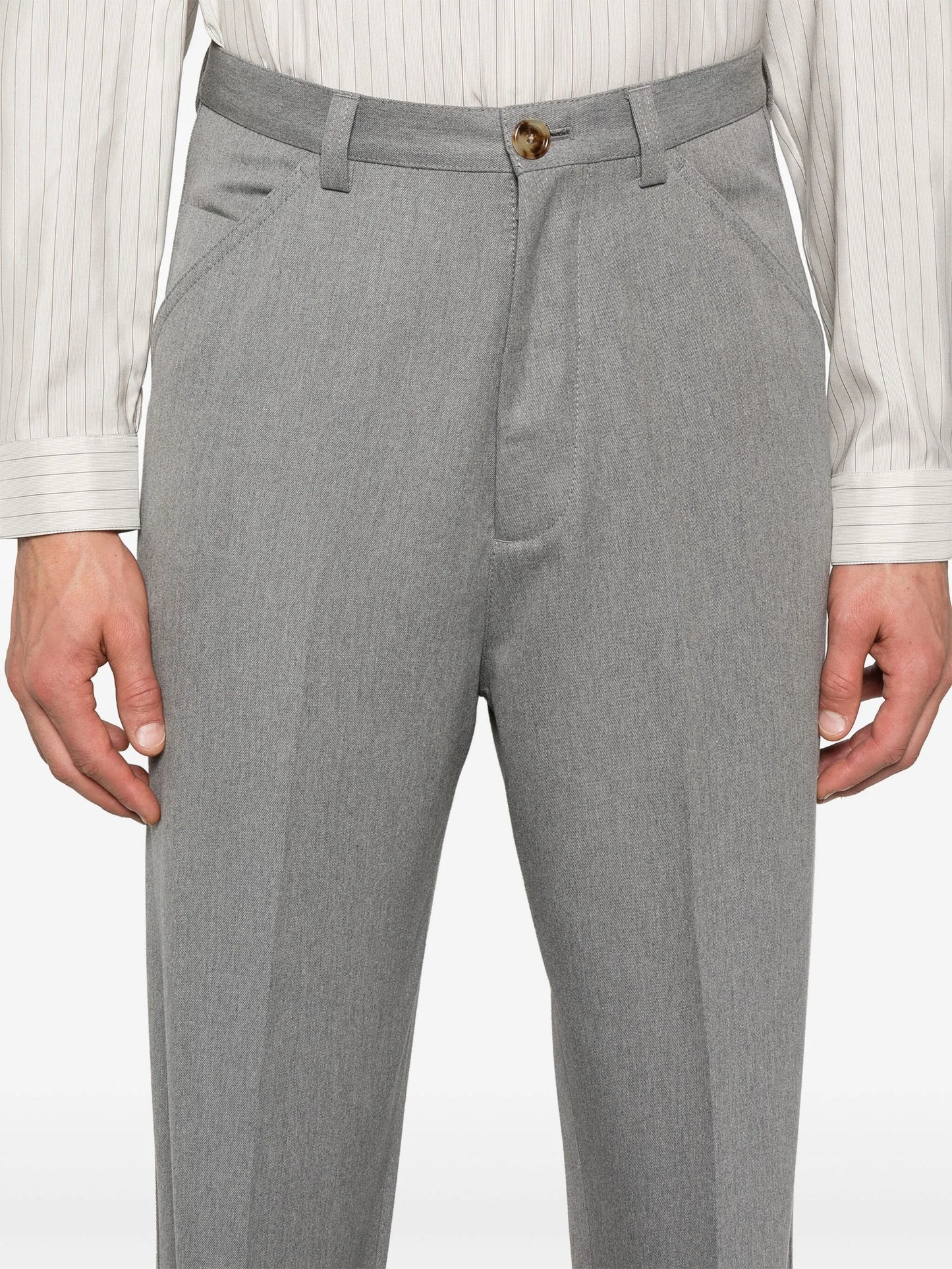 slim-cut tailored trousers