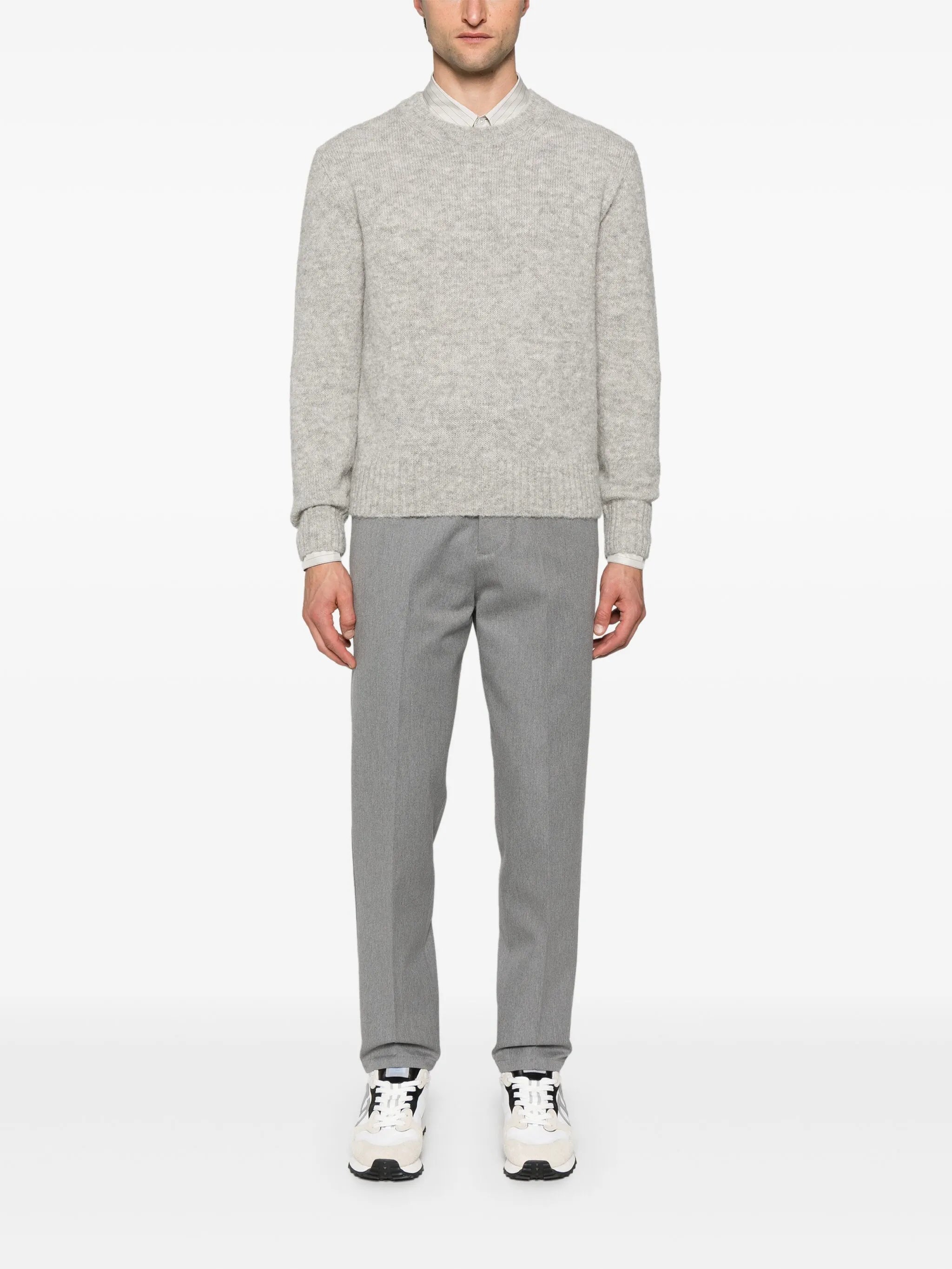 slim-cut tailored trousers