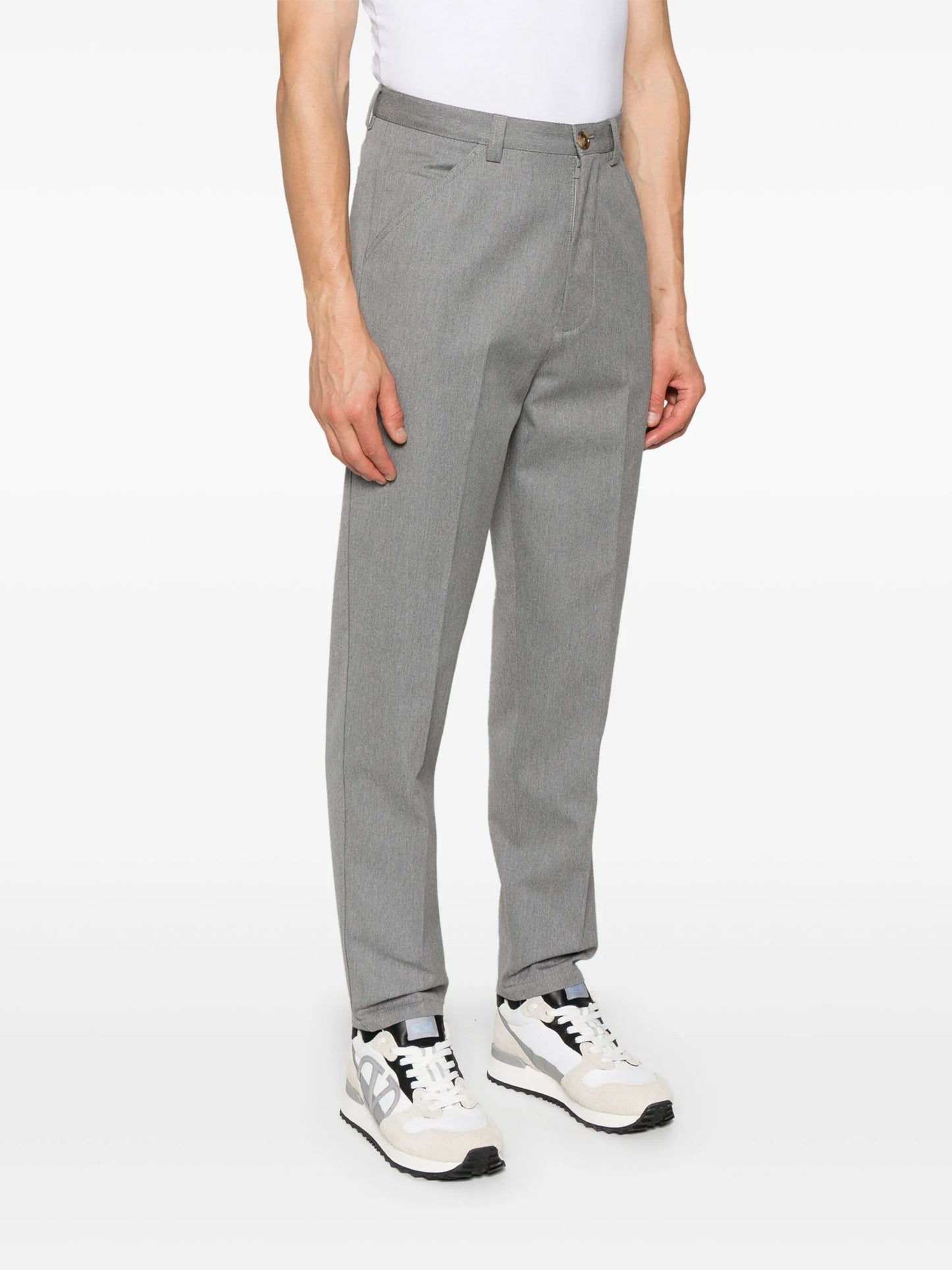 slim-cut tailored trousers
