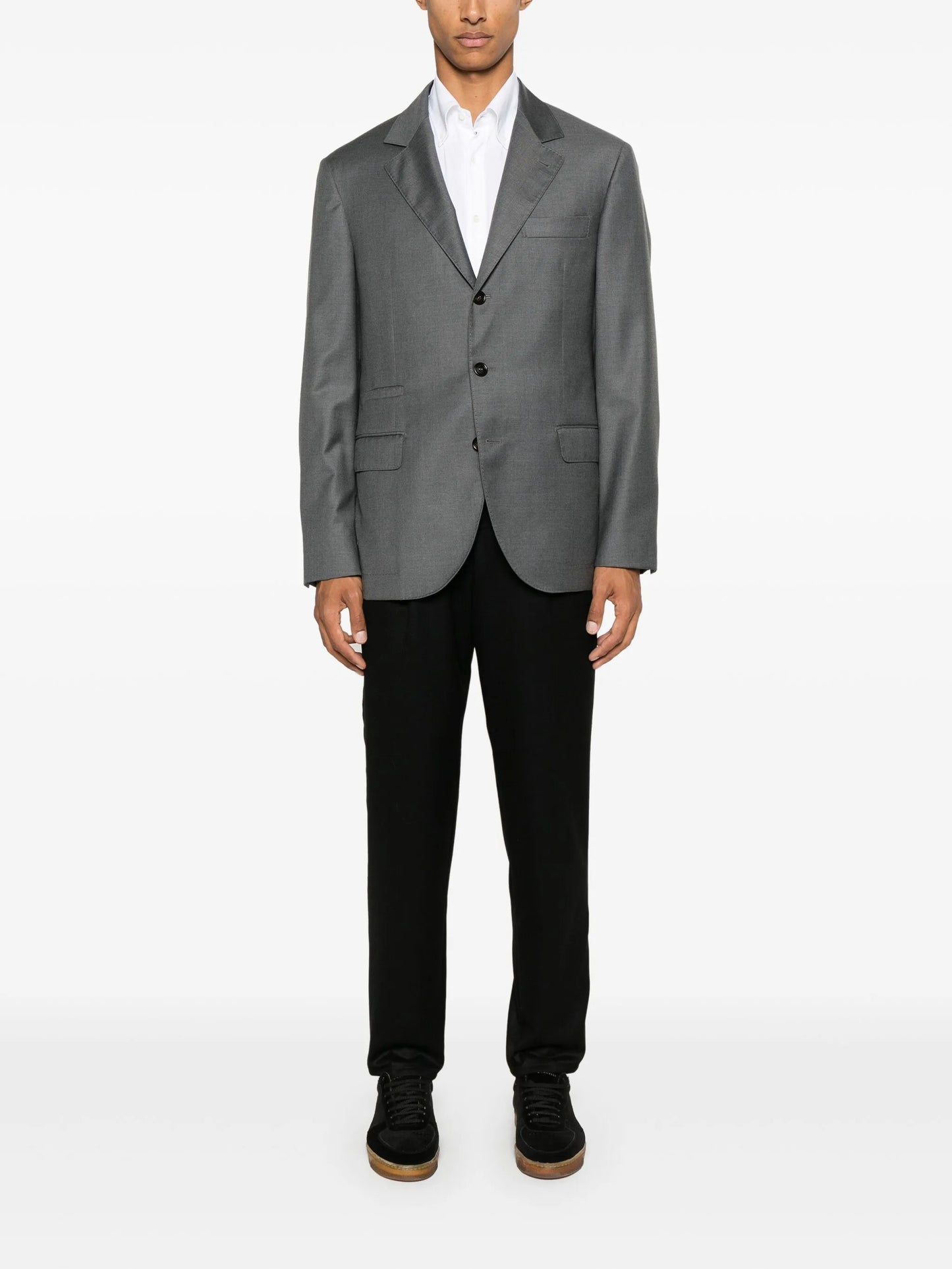 pleat-detail tapered trousers