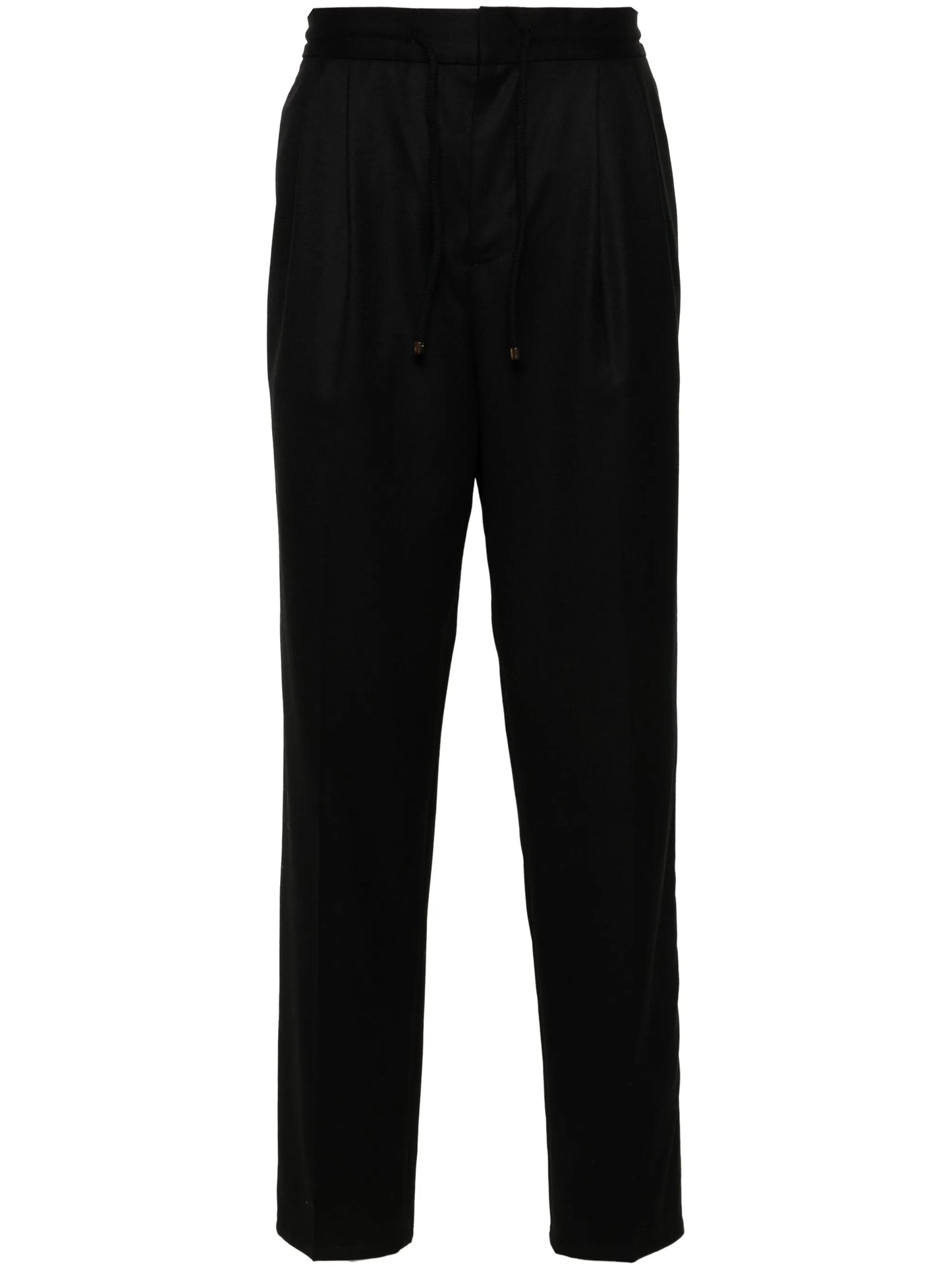 pleat-detail tapered trousers