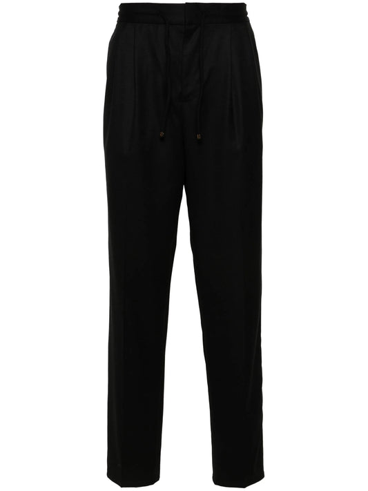 pleat-detail tapered trousers
