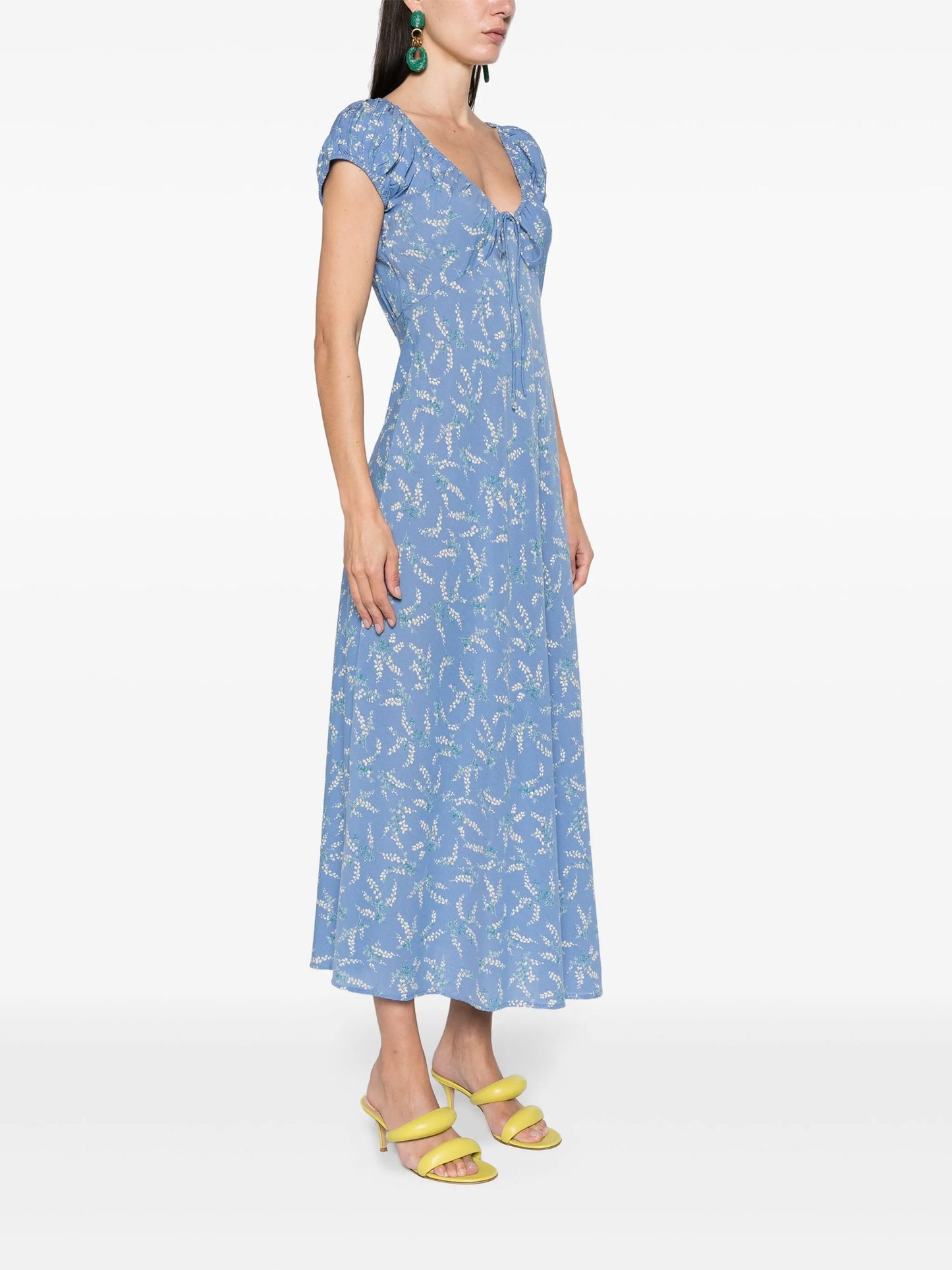 wide-neck floral-print midi dress