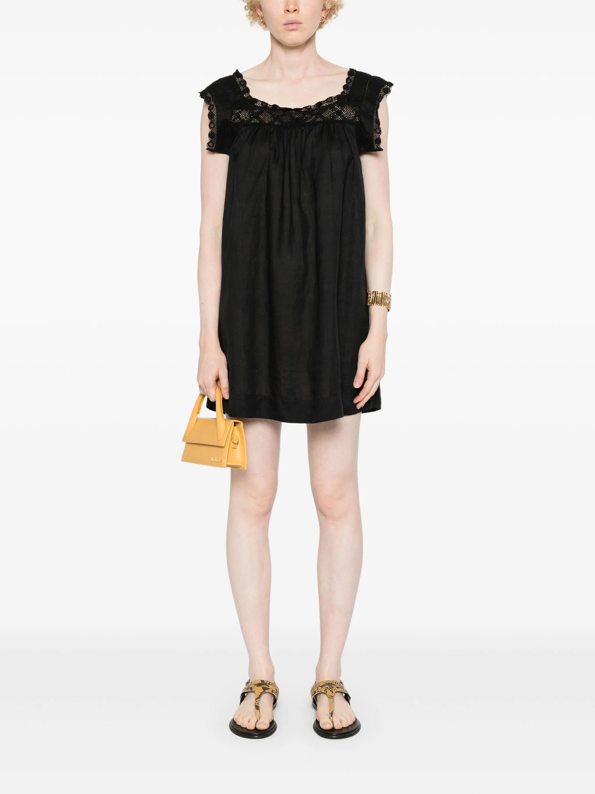 Almadia lace-trim dress
