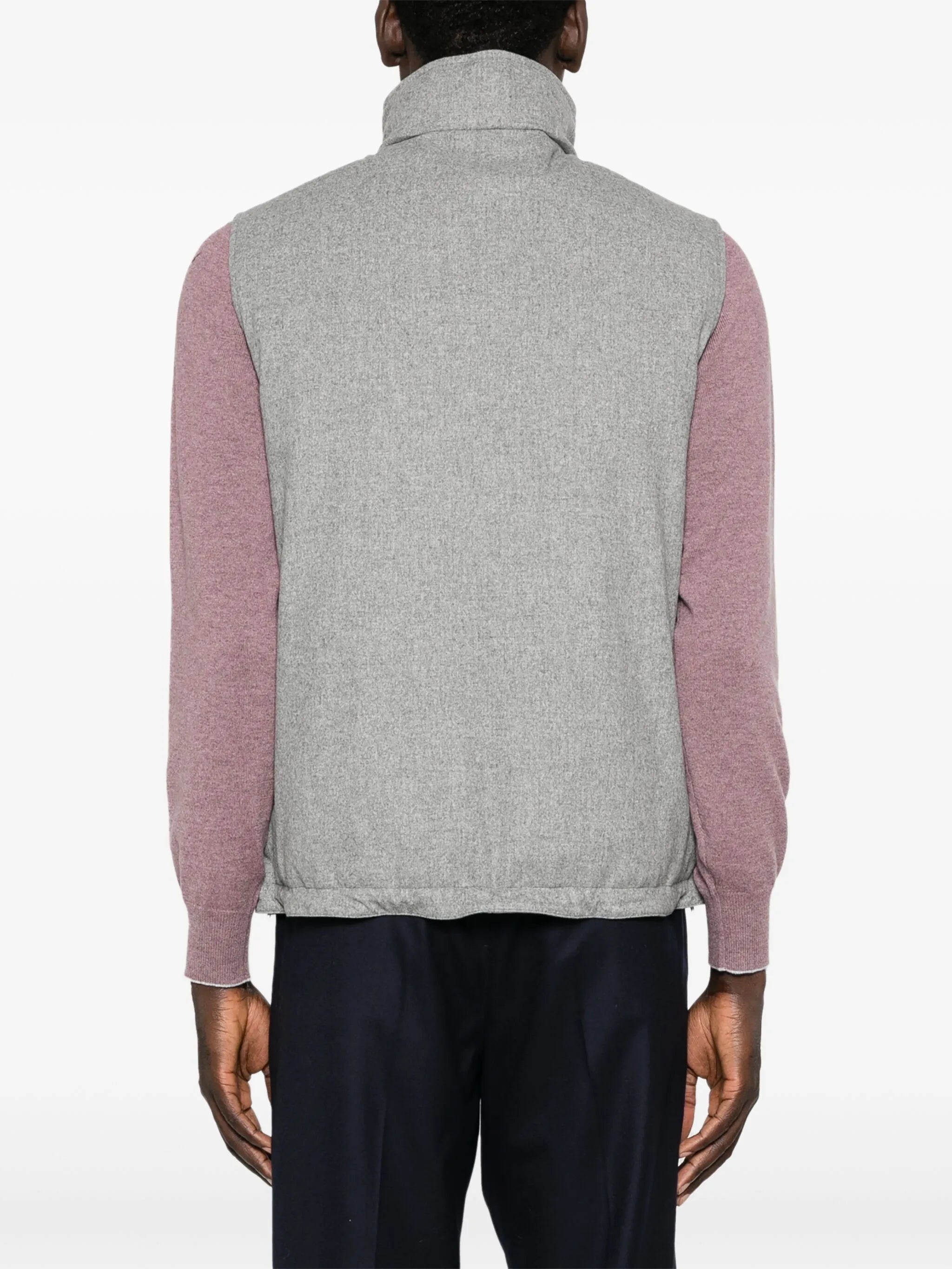 high-neck wool gilet