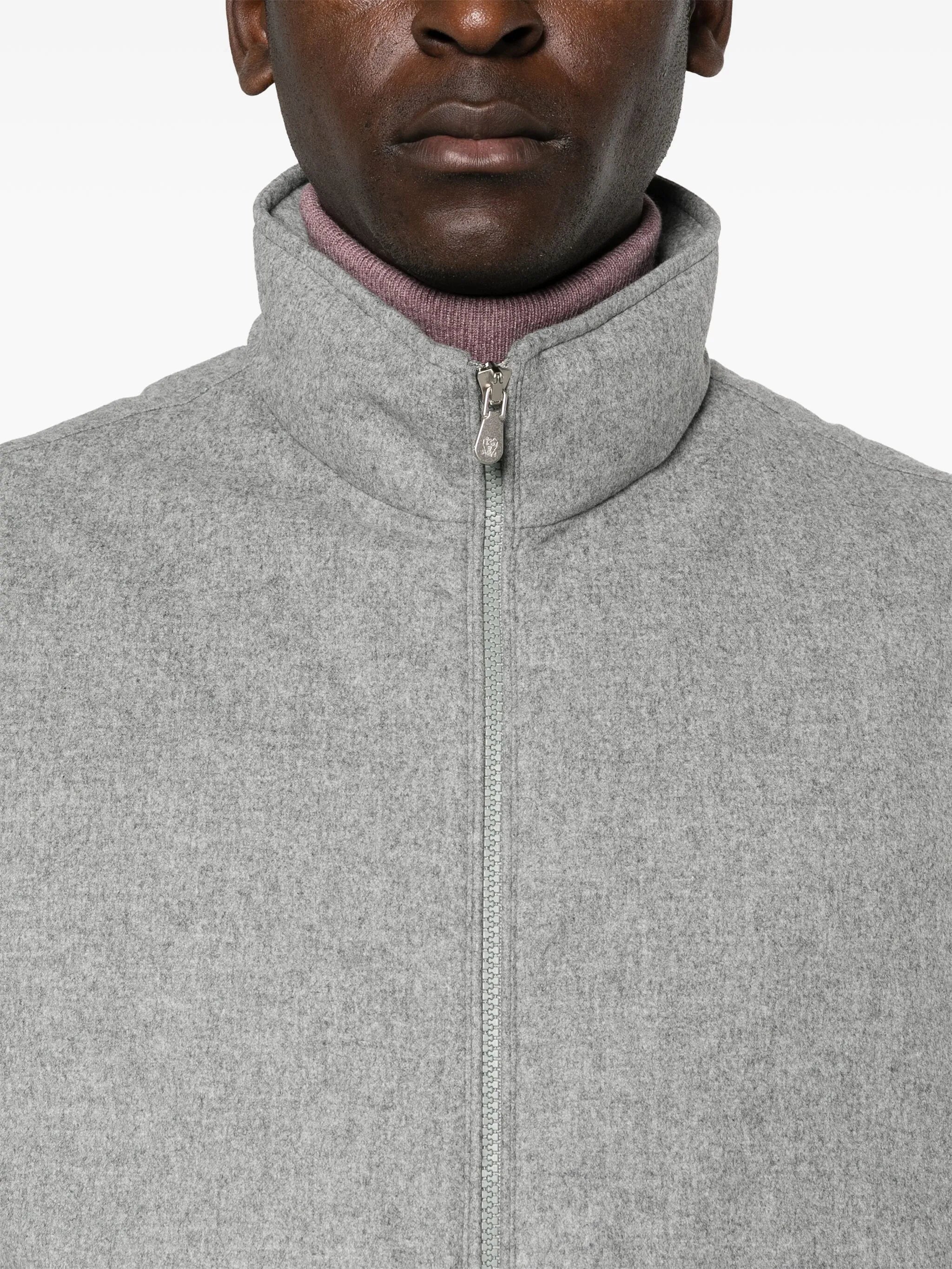 high-neck wool gilet