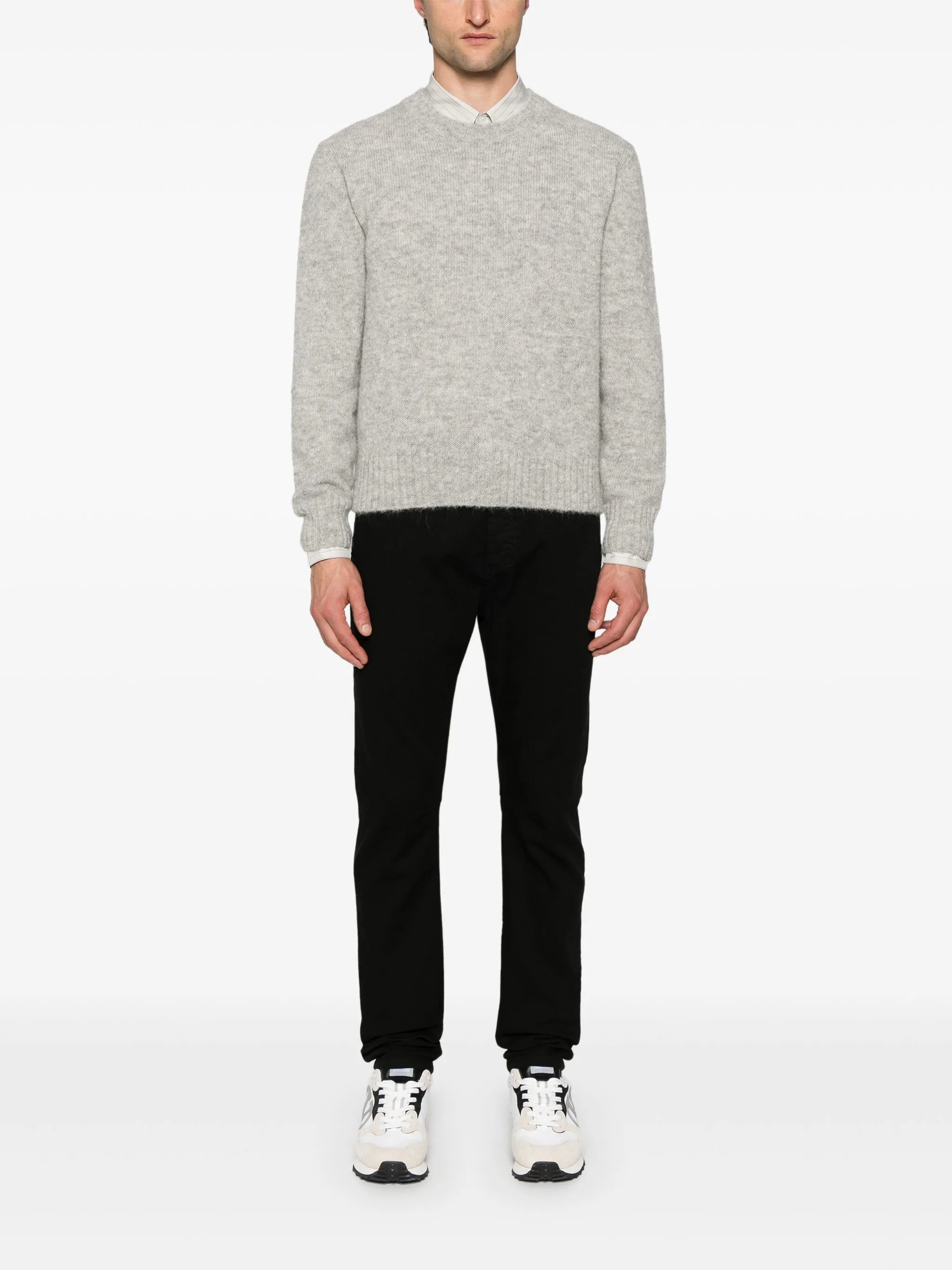 garment-dyed slim-cut jeans