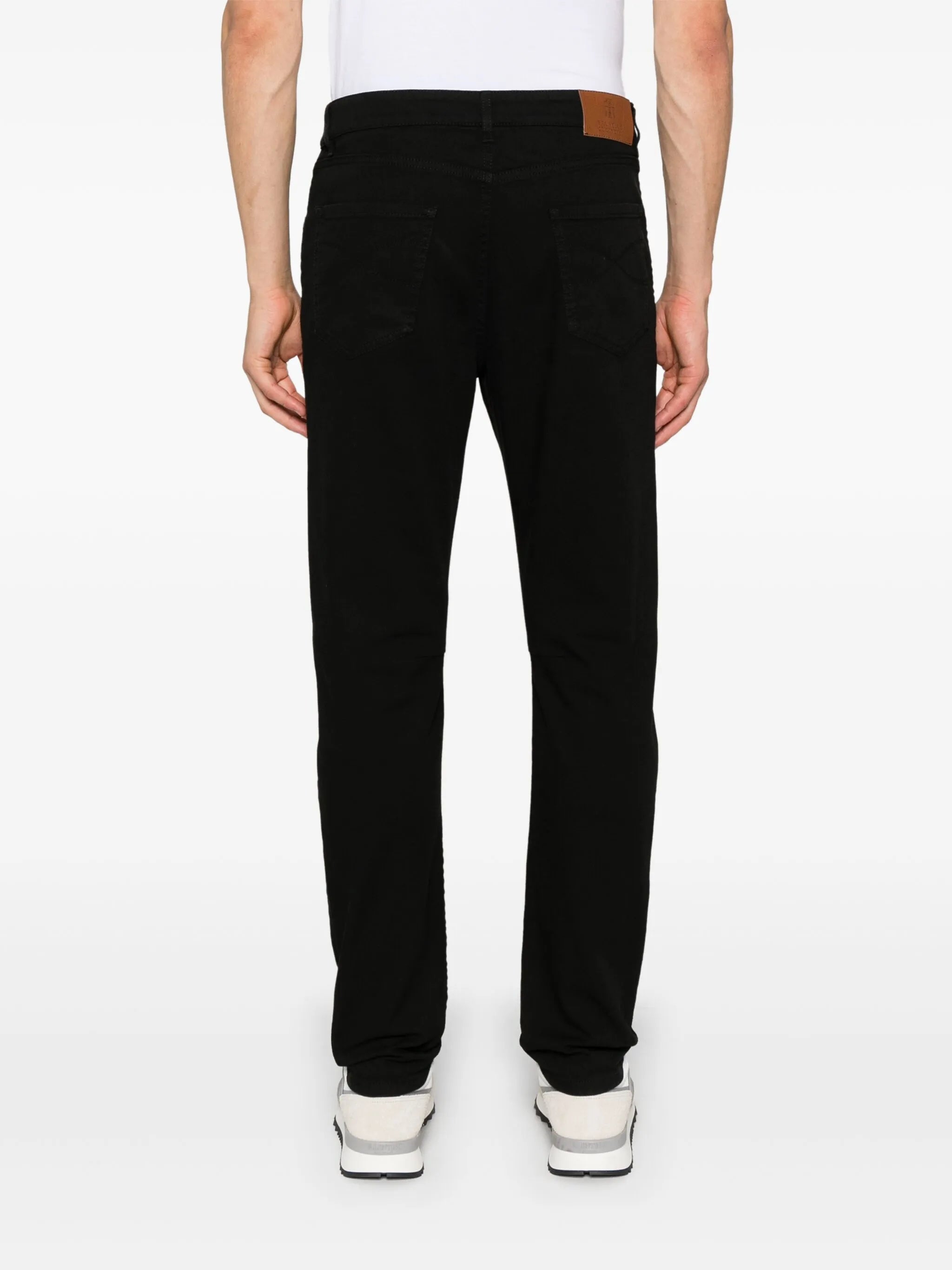 garment-dyed slim-cut jeans