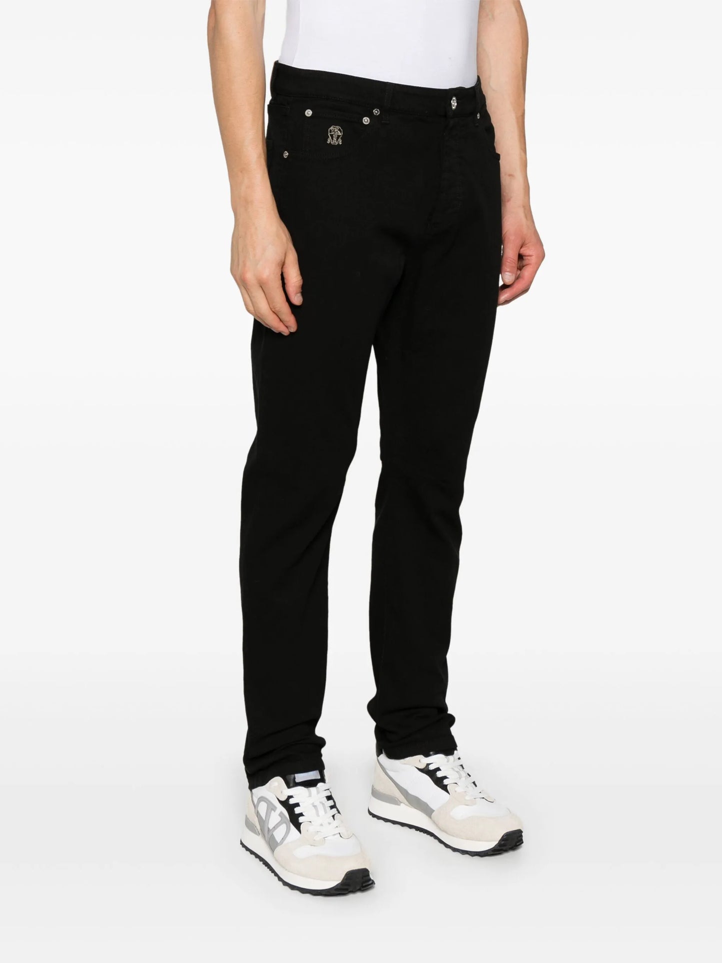 garment-dyed slim-cut jeans
