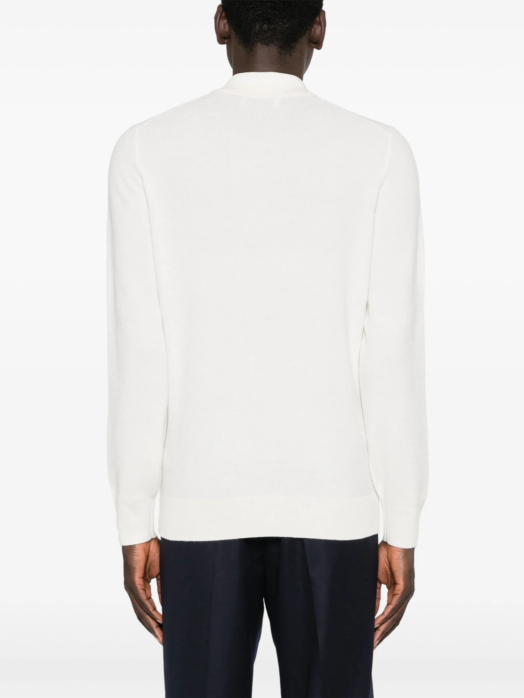 waffle-knit cashmere polo shirt