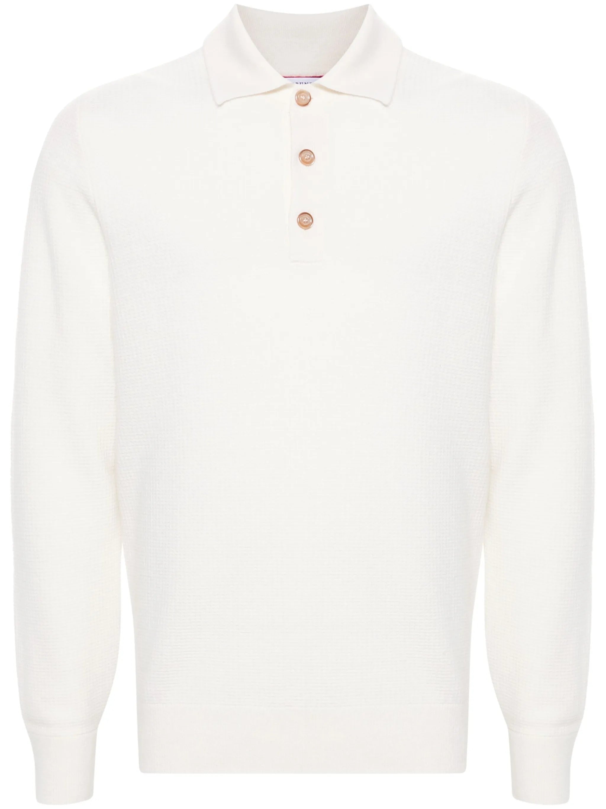 waffle-knit cashmere polo shirt