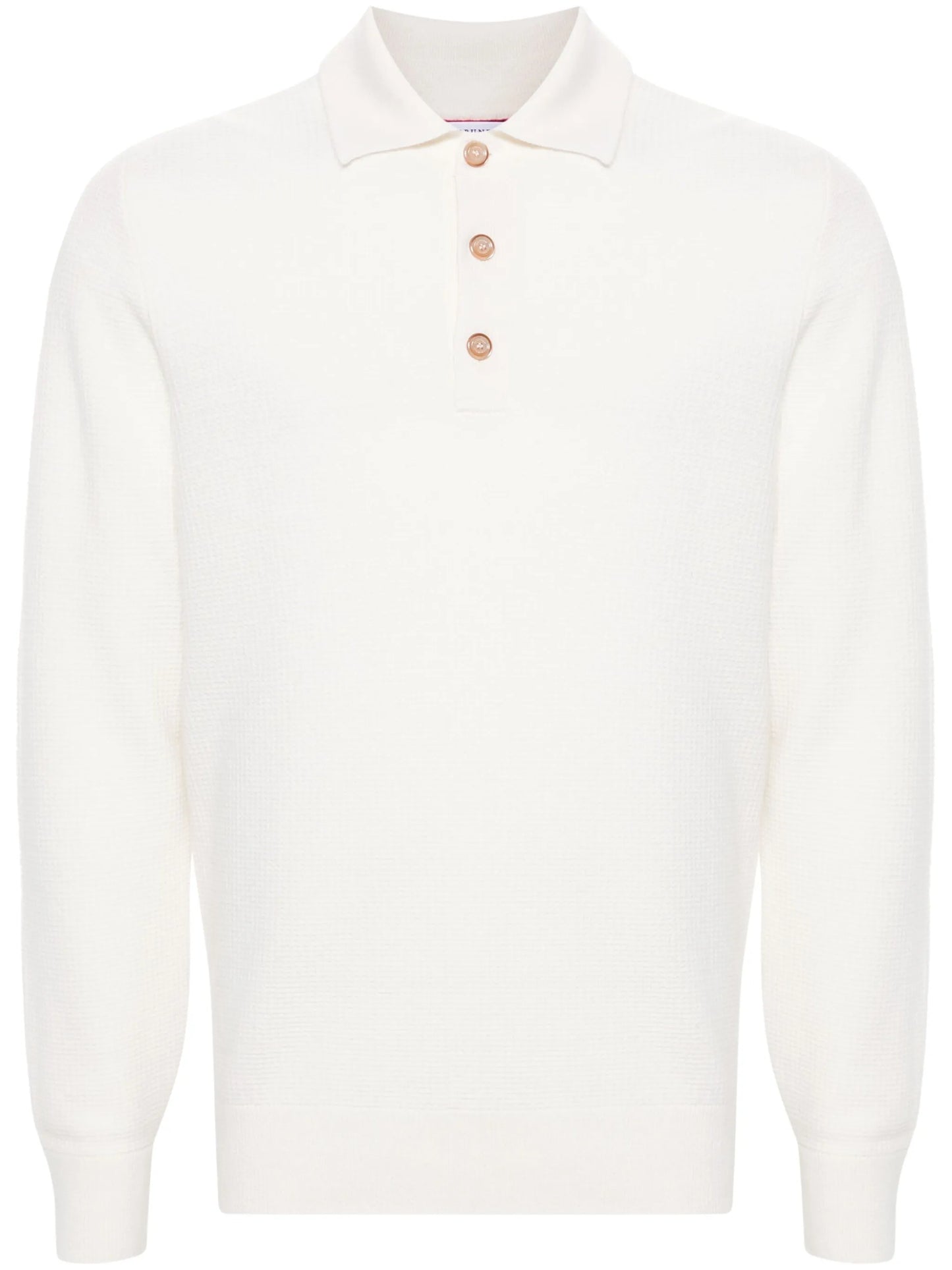 waffle-knit cashmere polo shirt