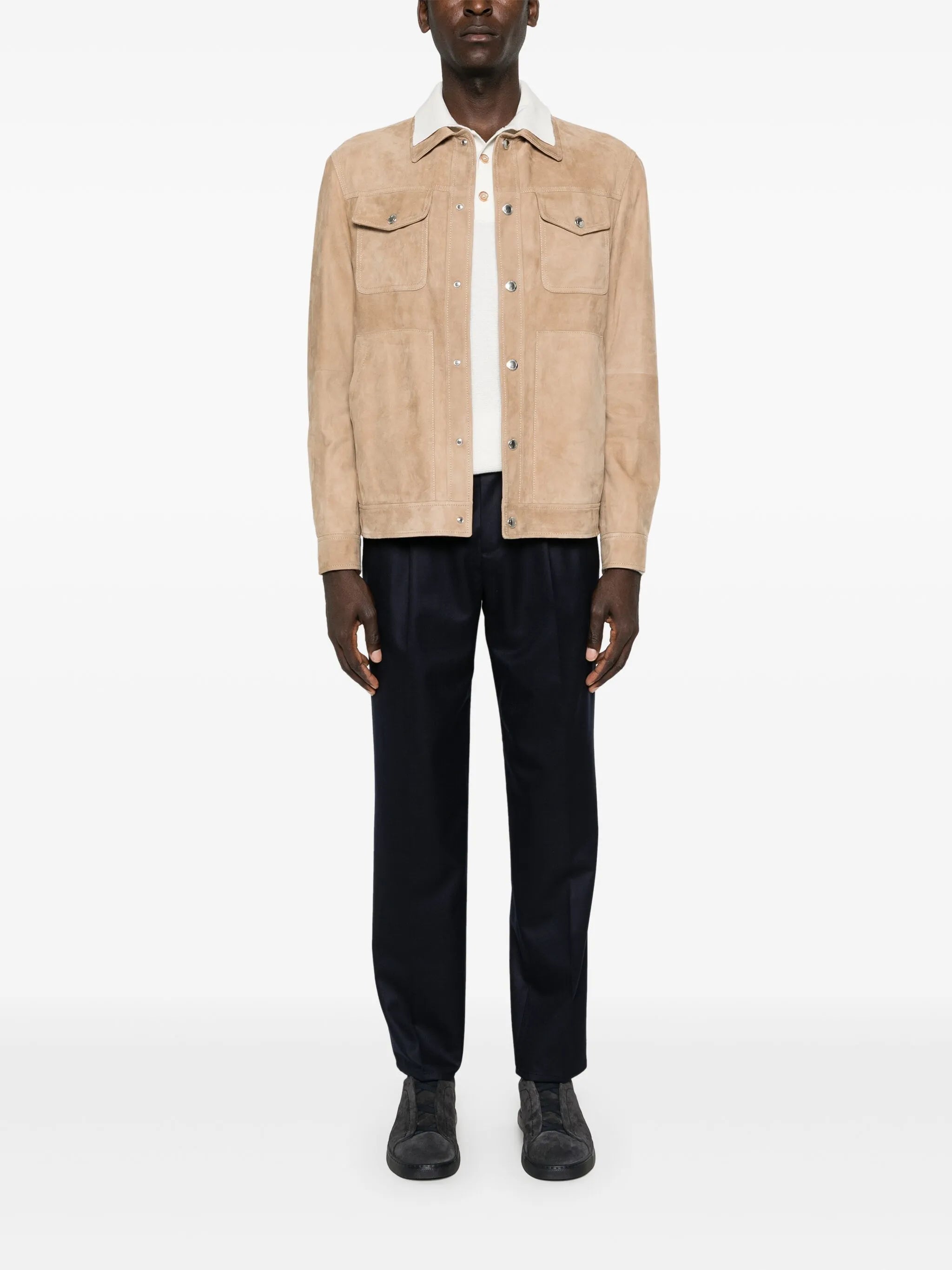 waffle-knit cashmere polo shirt