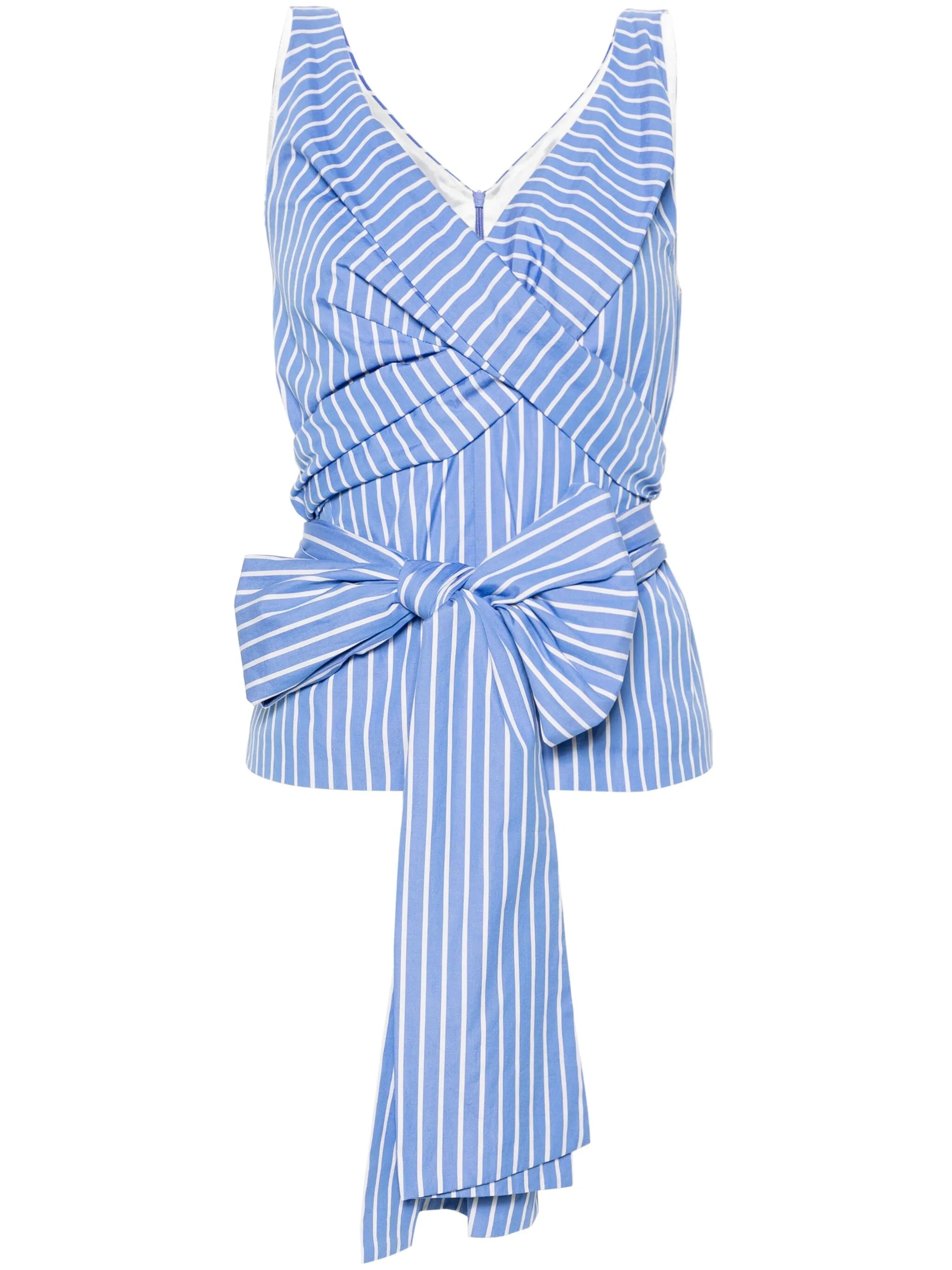 striped wrapped blouse